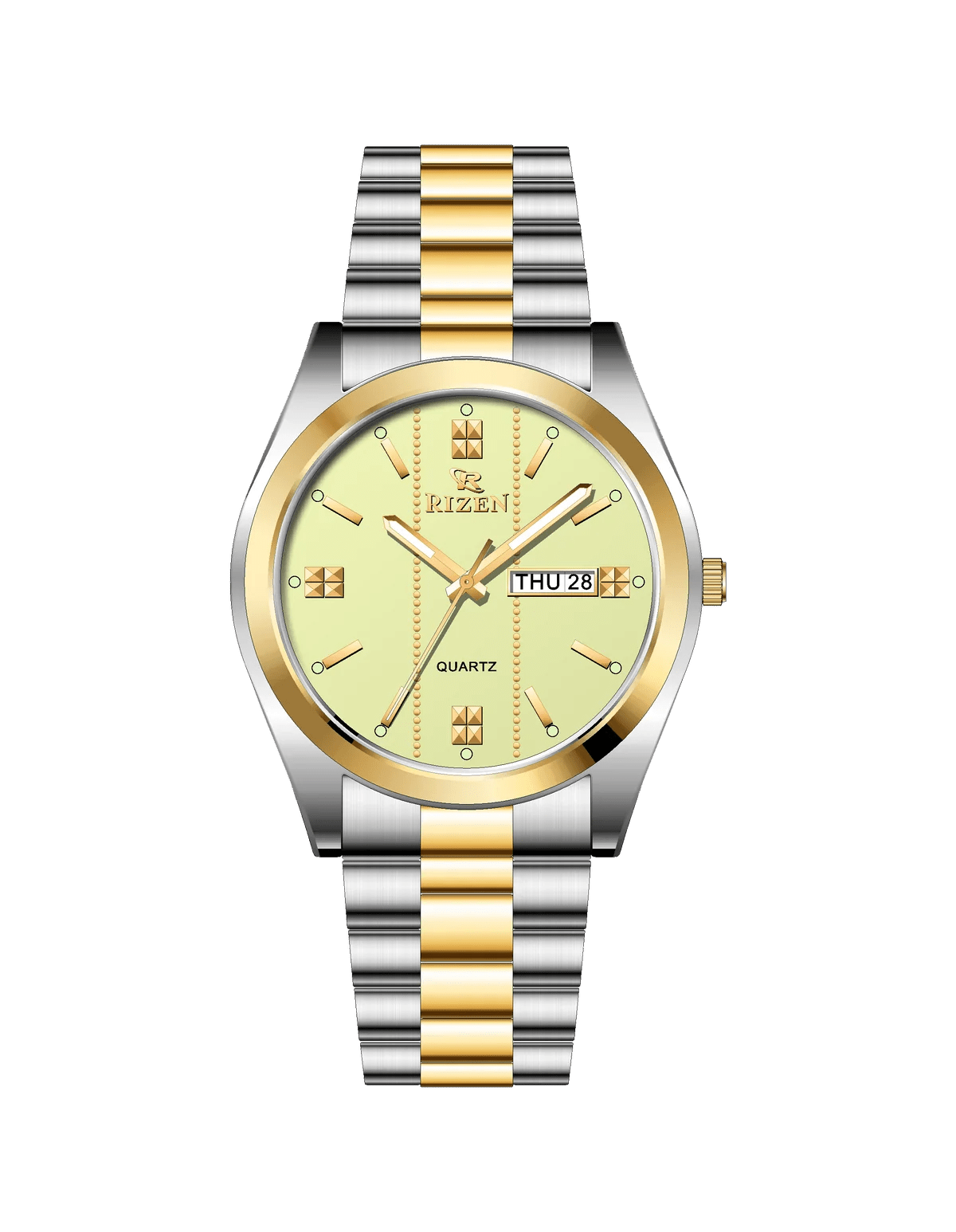 Rizen Zentro RZ-1275 Gold Two Tone Stainless Steel Quartz - Timecheck