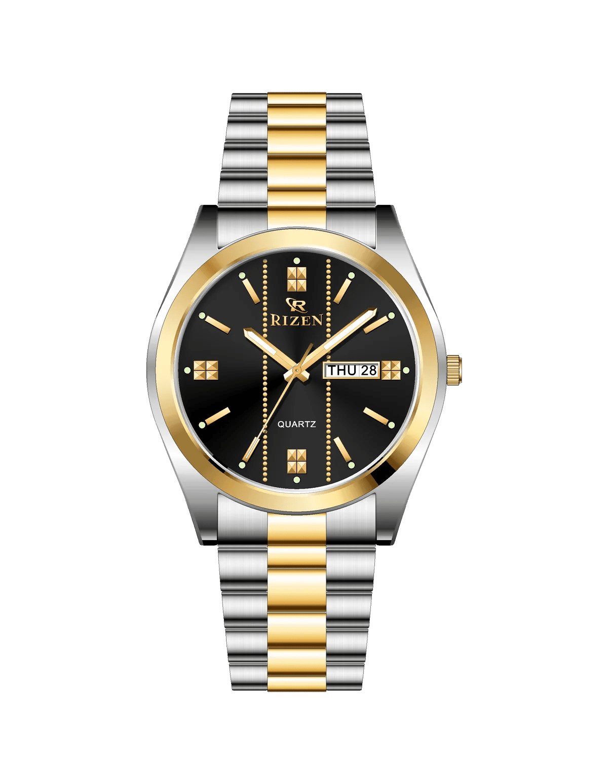 Rizen Zentro RZ-1275 Gold Two Tone Stainless Steel Quartz - Timecheck