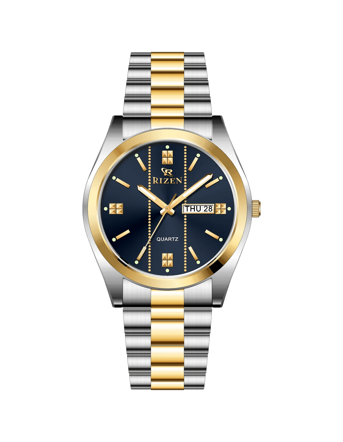 Rizen Zentro RZ-1275 Gold Two Tone Stainless Steel Quartz - Timecheck