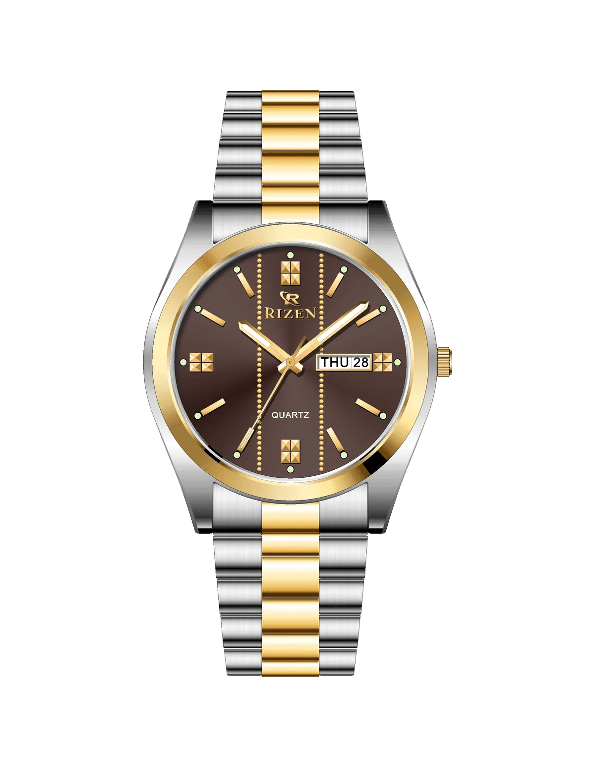 Rizen Zentro RZ-1275 Gold Two Tone Stainless Steel Quartz - Timecheck