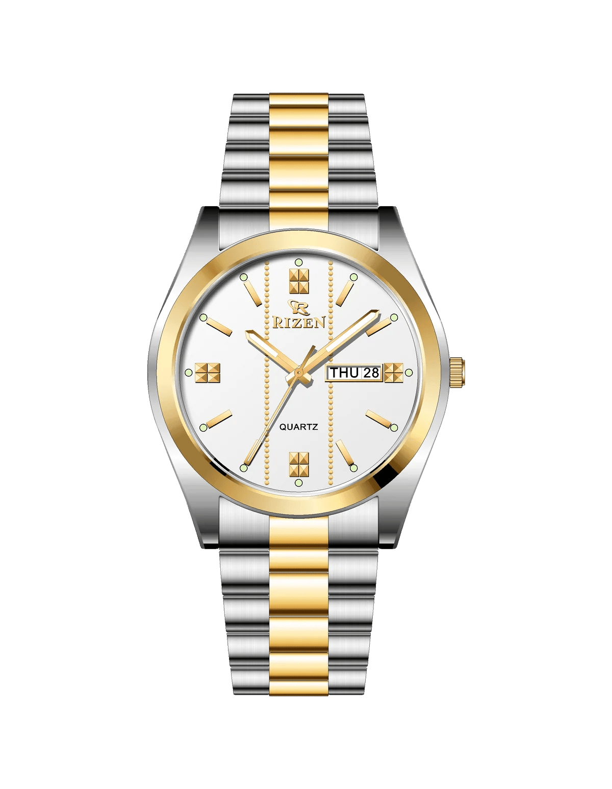 Rizen Zentro RZ-1275 Gold Two Tone Stainless Steel Quartz - Timecheck
