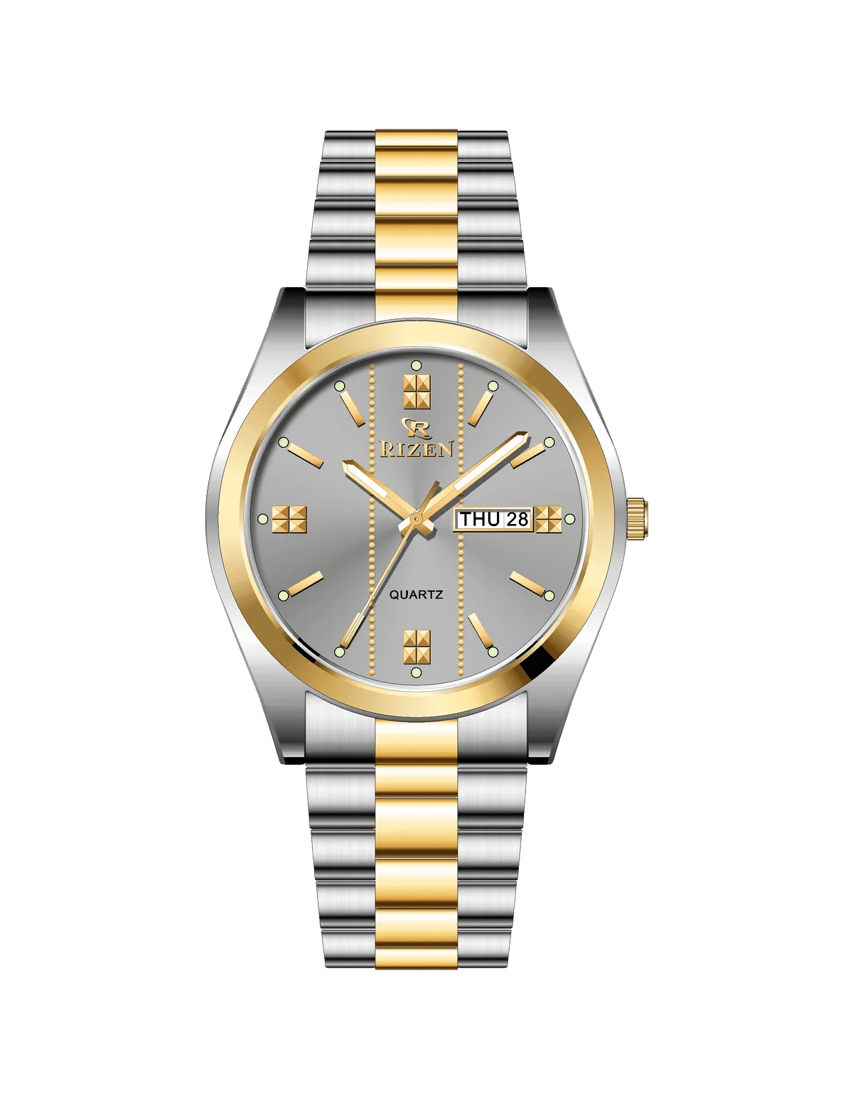 Rizen Zentro RZ-1275 Gold Two Tone Stainless Steel Quartz - Timecheck