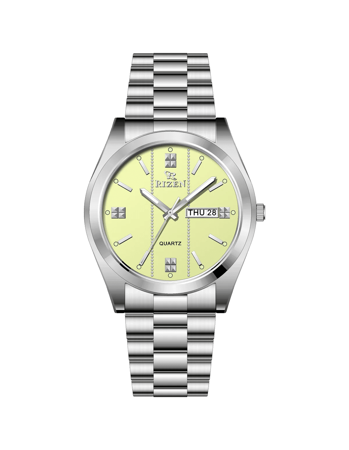 Rizen Zentro RZ-1275 Silver Stainless Steel Quartz - Timecheck