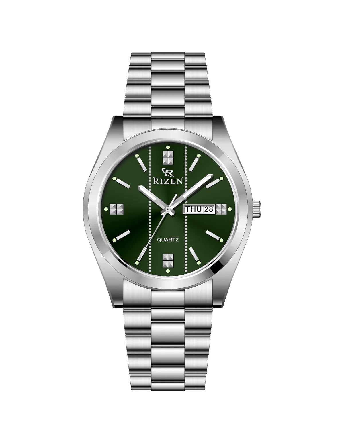 Rizen Zentro RZ-1275 Silver Stainless Steel Quartz - Timecheck
