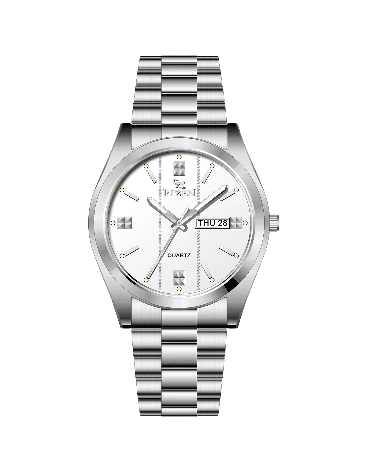 Rizen Zentro RZ-1275 Silver Stainless Steel Quartz - Timecheck
