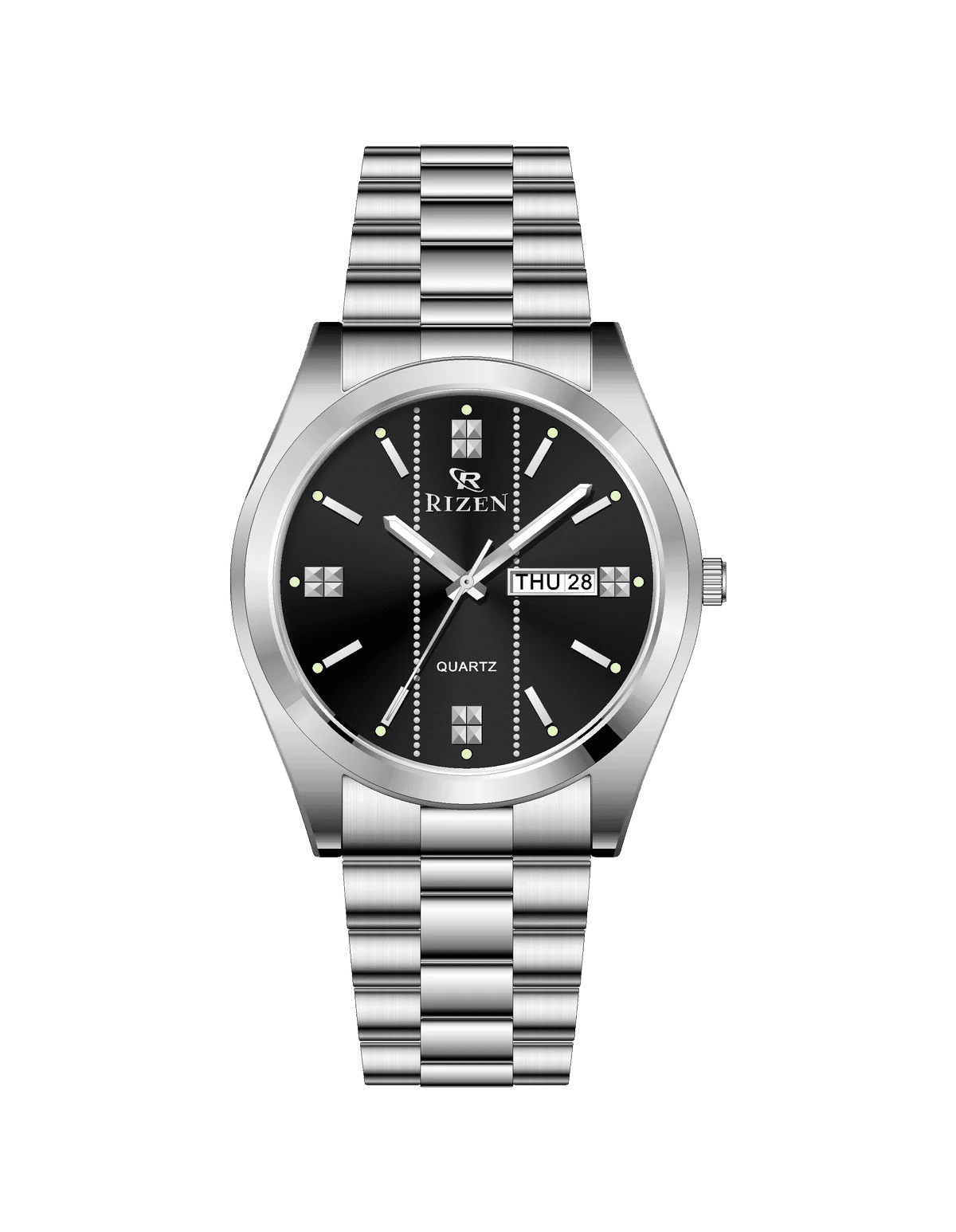 Rizen Zentro RZ-1275 Silver Stainless Steel Quartz - Timecheck