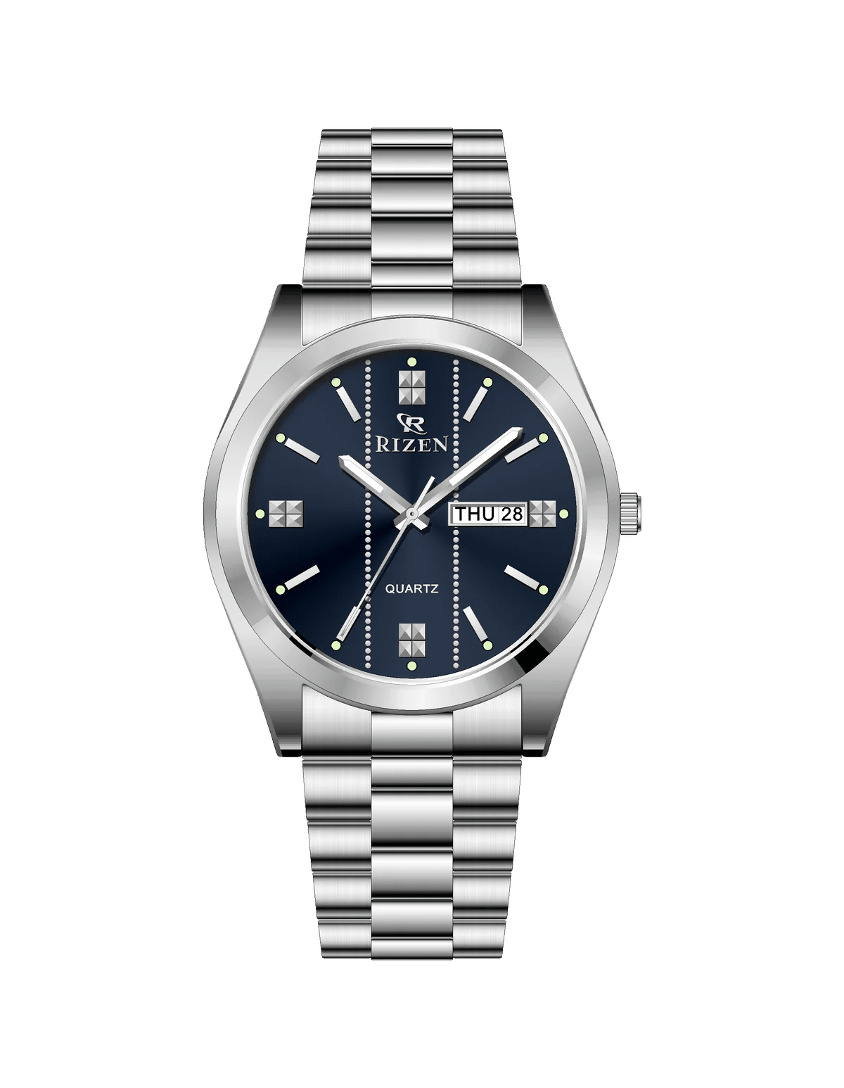 Rizen Zentro RZ-1275 Silver Stainless Steel Quartz - Timecheck