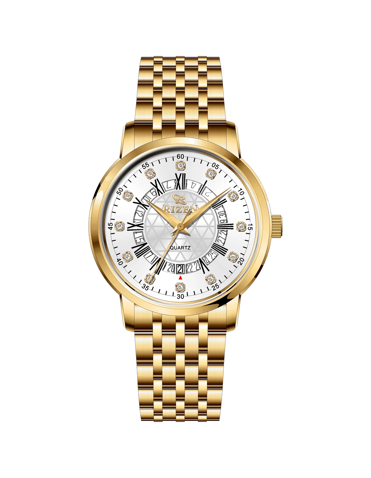 Rizen Zevron RZ-0830 Gold stainless steel Quartz - Timecheck