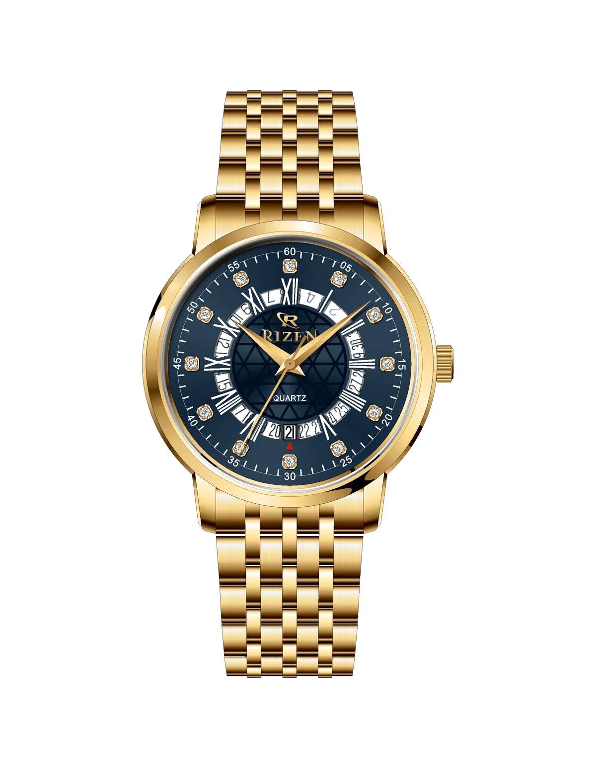 Rizen Zevron RZ-0830 Gold stainless steel Quartz - Timecheck