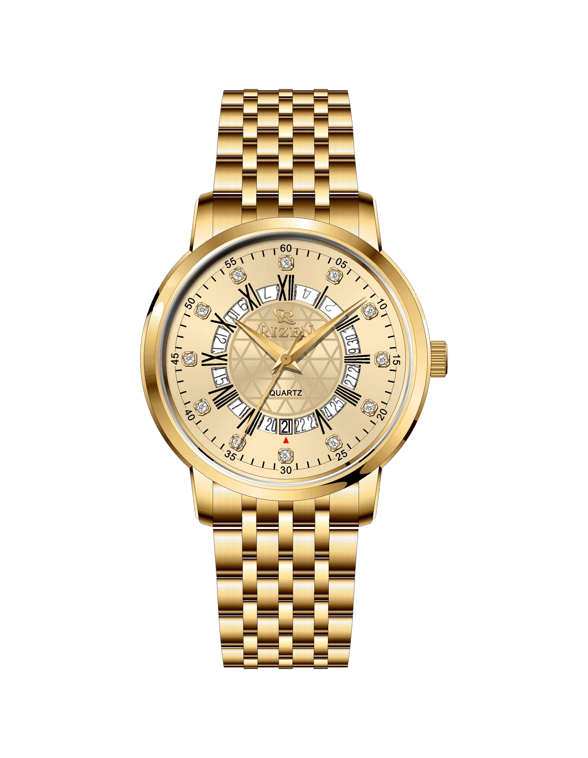 Rizen Zevron RZ-0830 Gold stainless steel Quartz - Timecheck