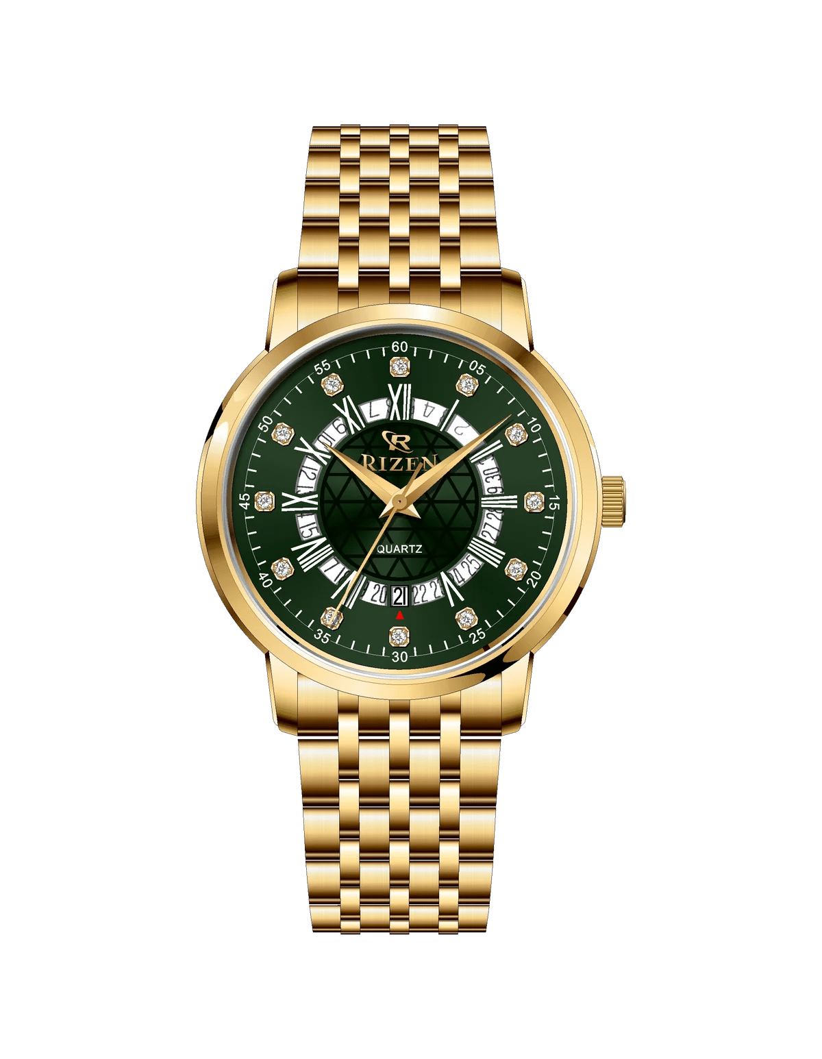 Rizen Zevron RZ-0830 Gold stainless steel Quartz - Timecheck