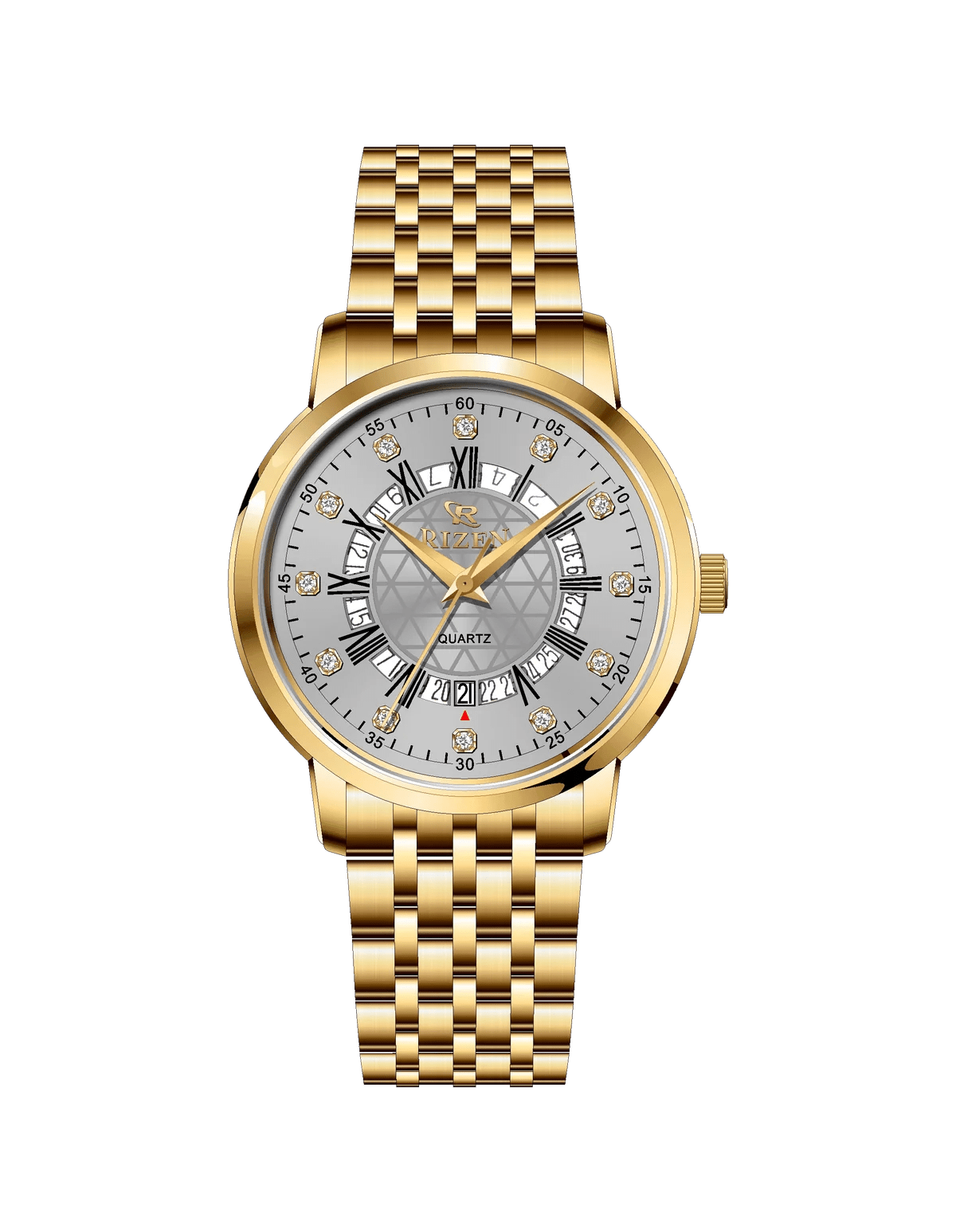 Rizen Zevron RZ-0830 Gold stainless steel Quartz - Timecheck