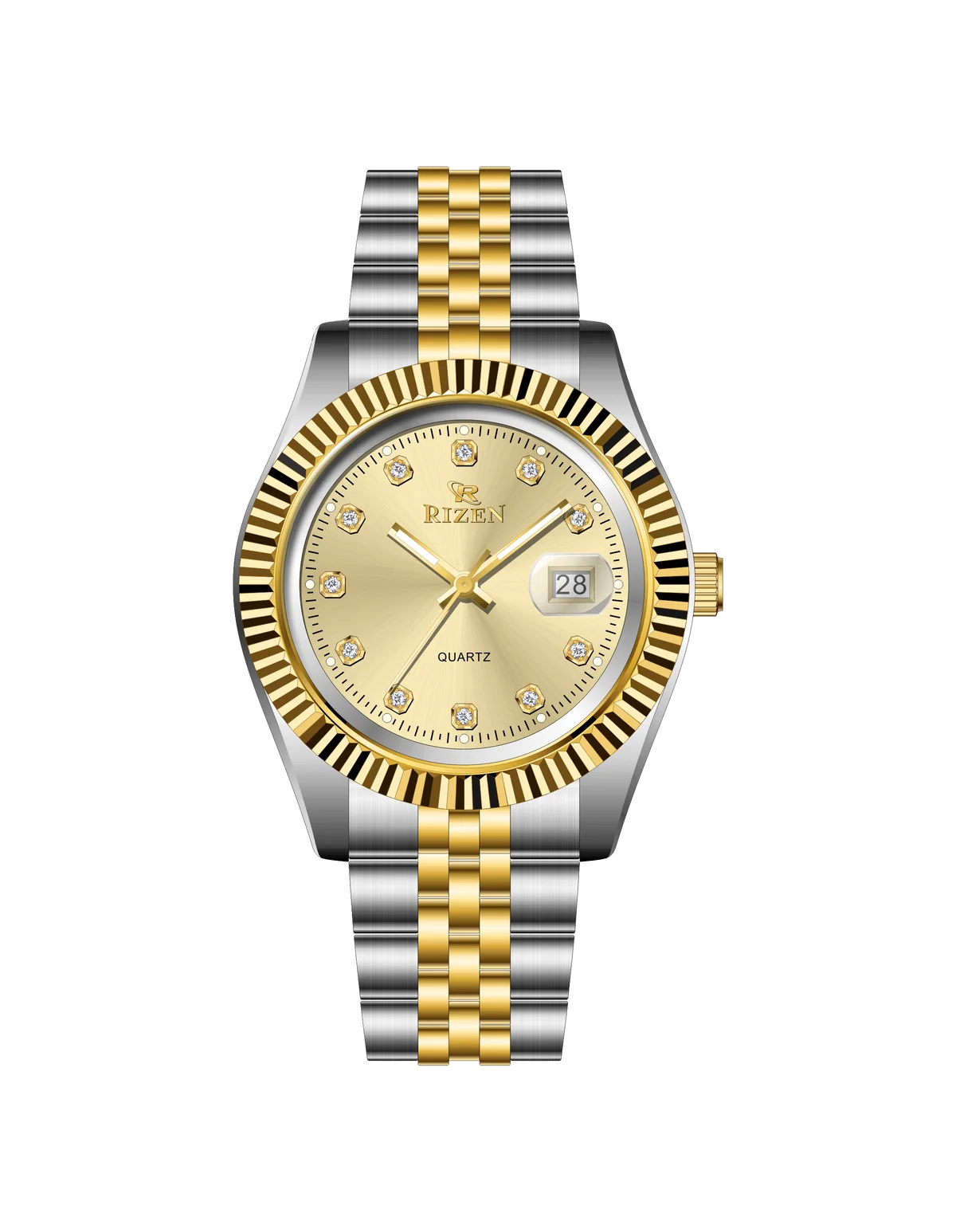 Rizen Empire RZ-1296 Two tone stainless steel Quartz