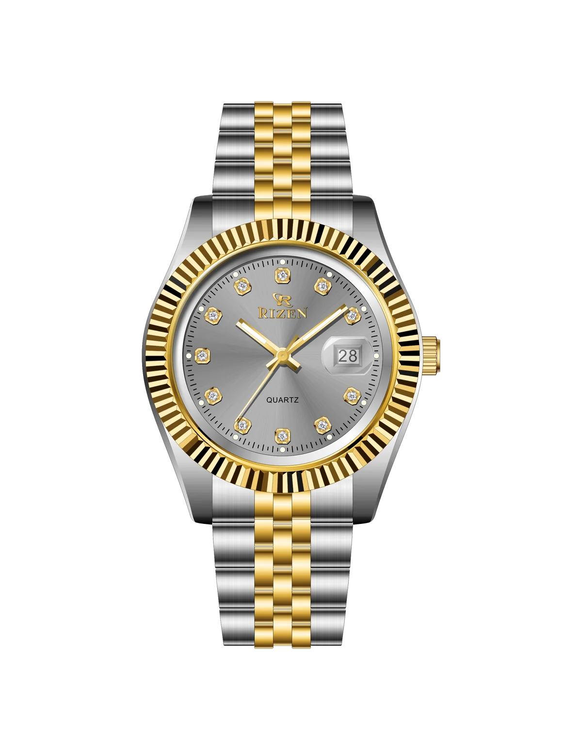 Rizen Empire RZ-1296 Two tone stainless steel Quartz
