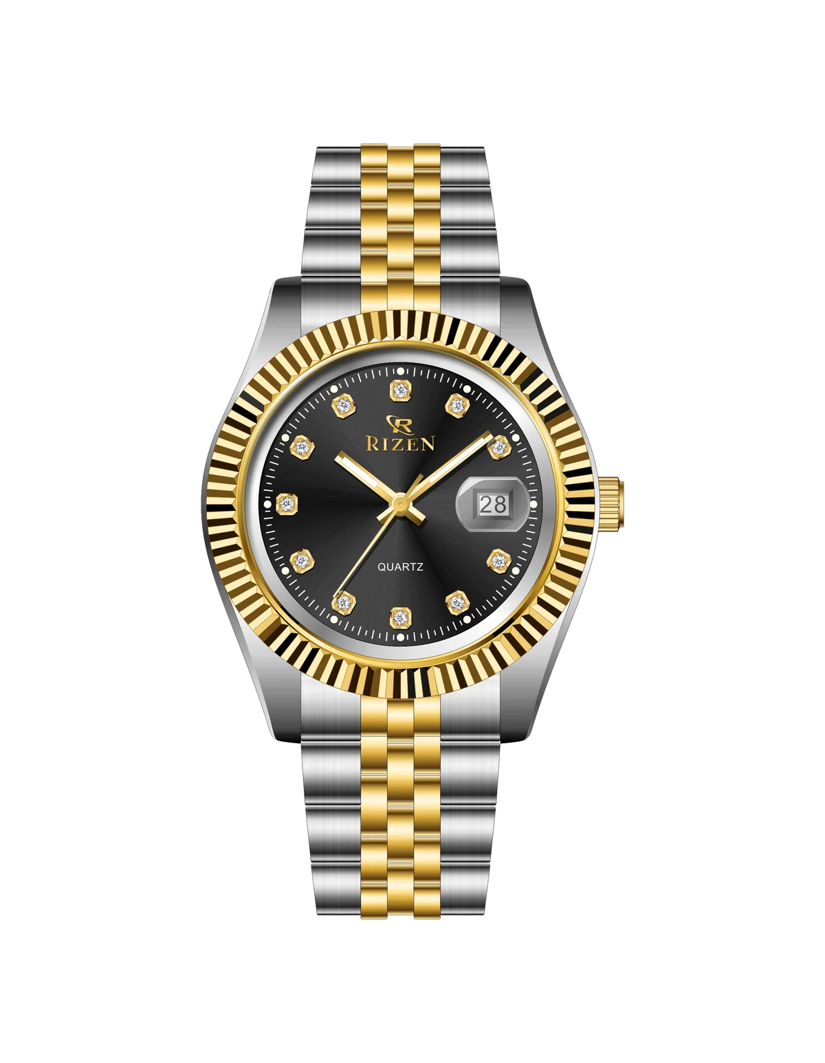 Rizen Empire RZ-1296 Two tone stainless steel Quartz