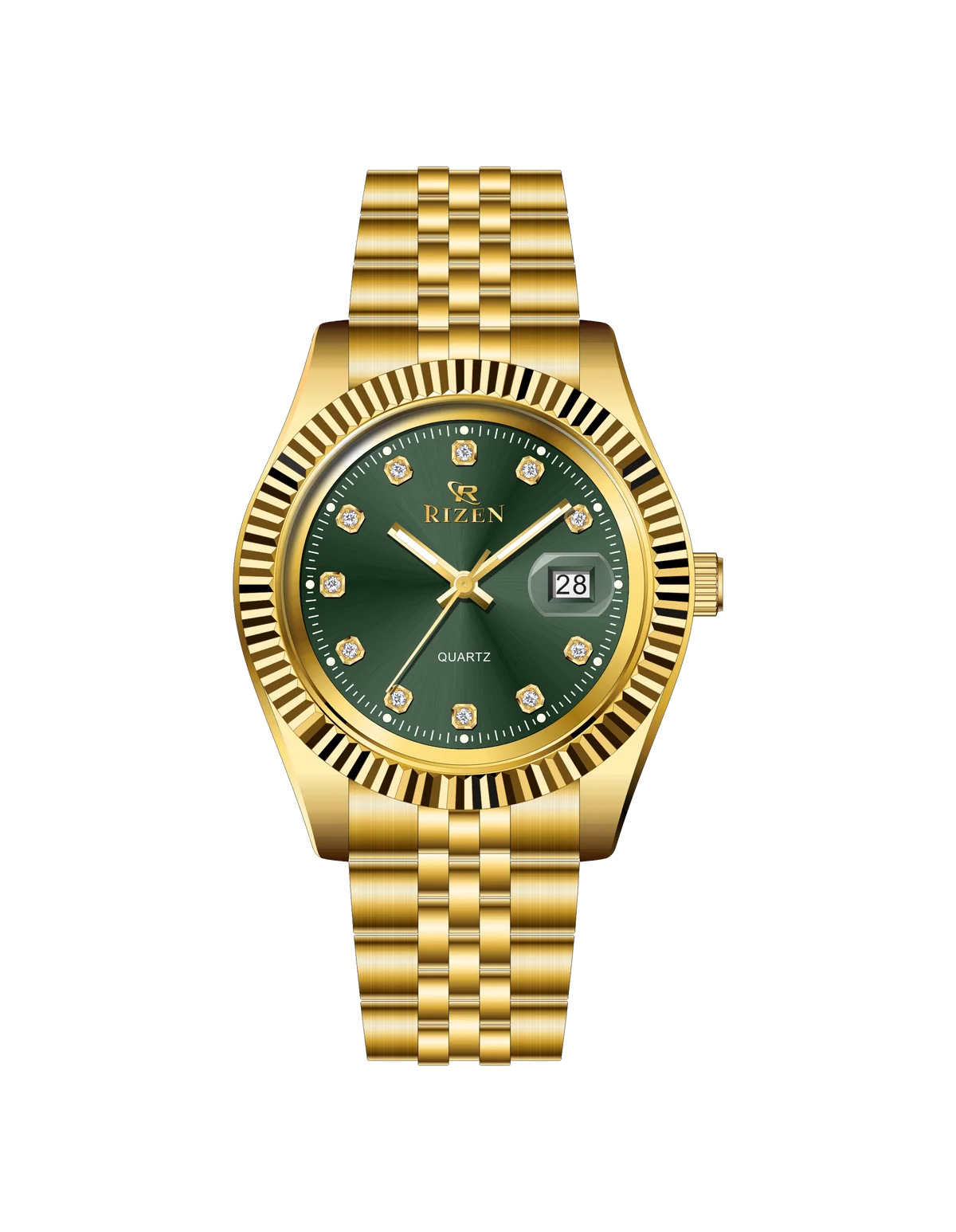 Rizen G.Empire RZ-1296 Gold stainless steel Quartz