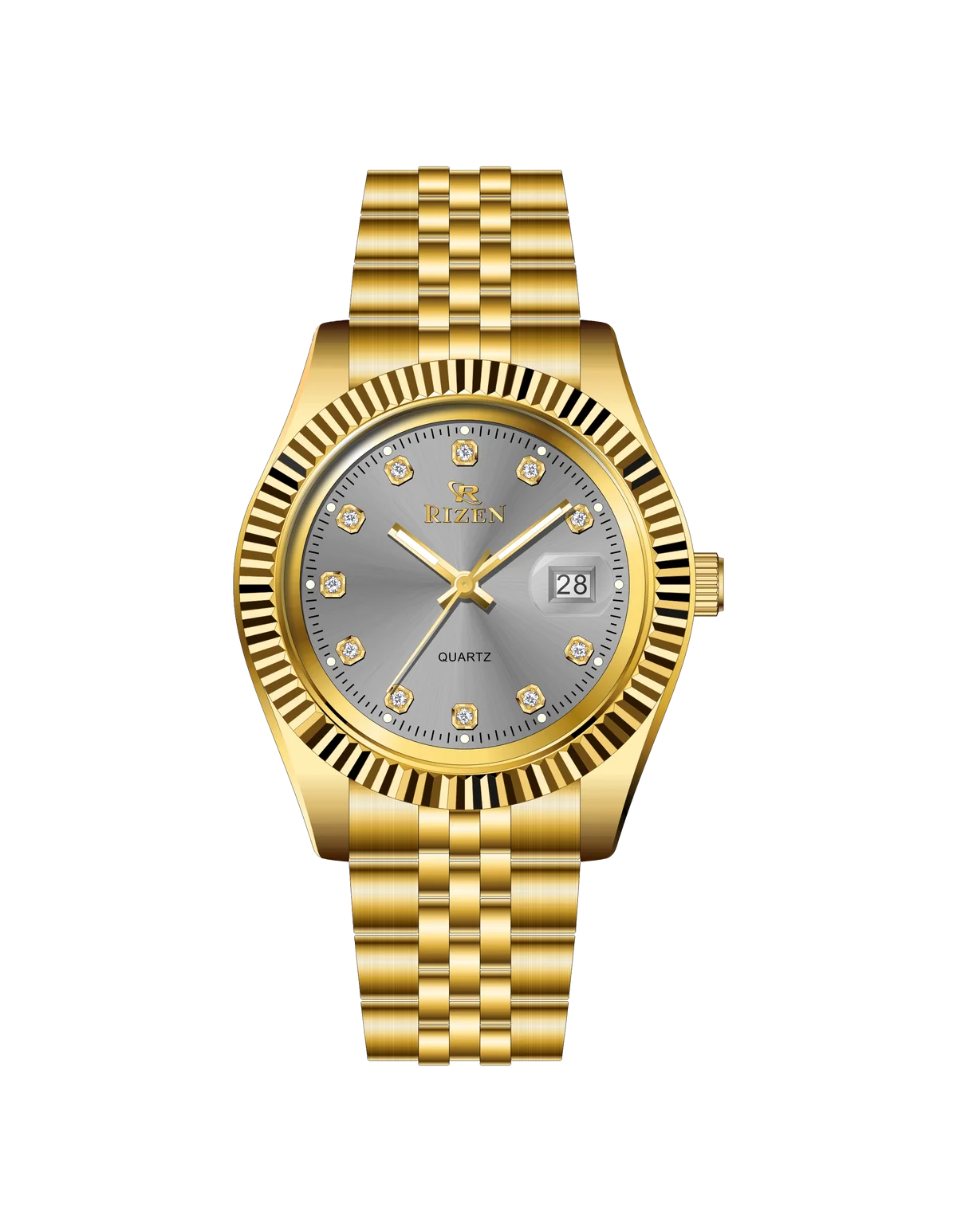 Rizen G.Empire RZ-1296 Gold stainless steel Quartz