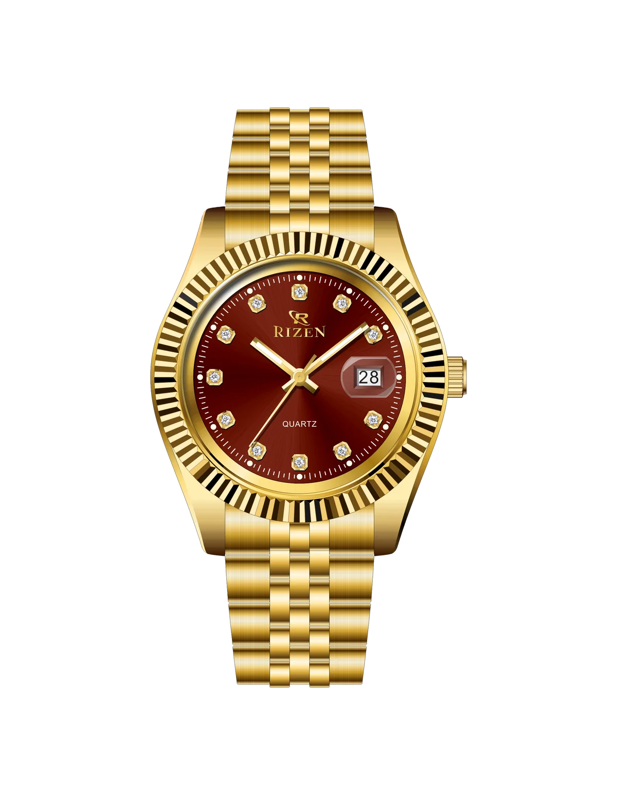 Rizen G.Empire RZ-1296 Gold stainless steel Quartz
