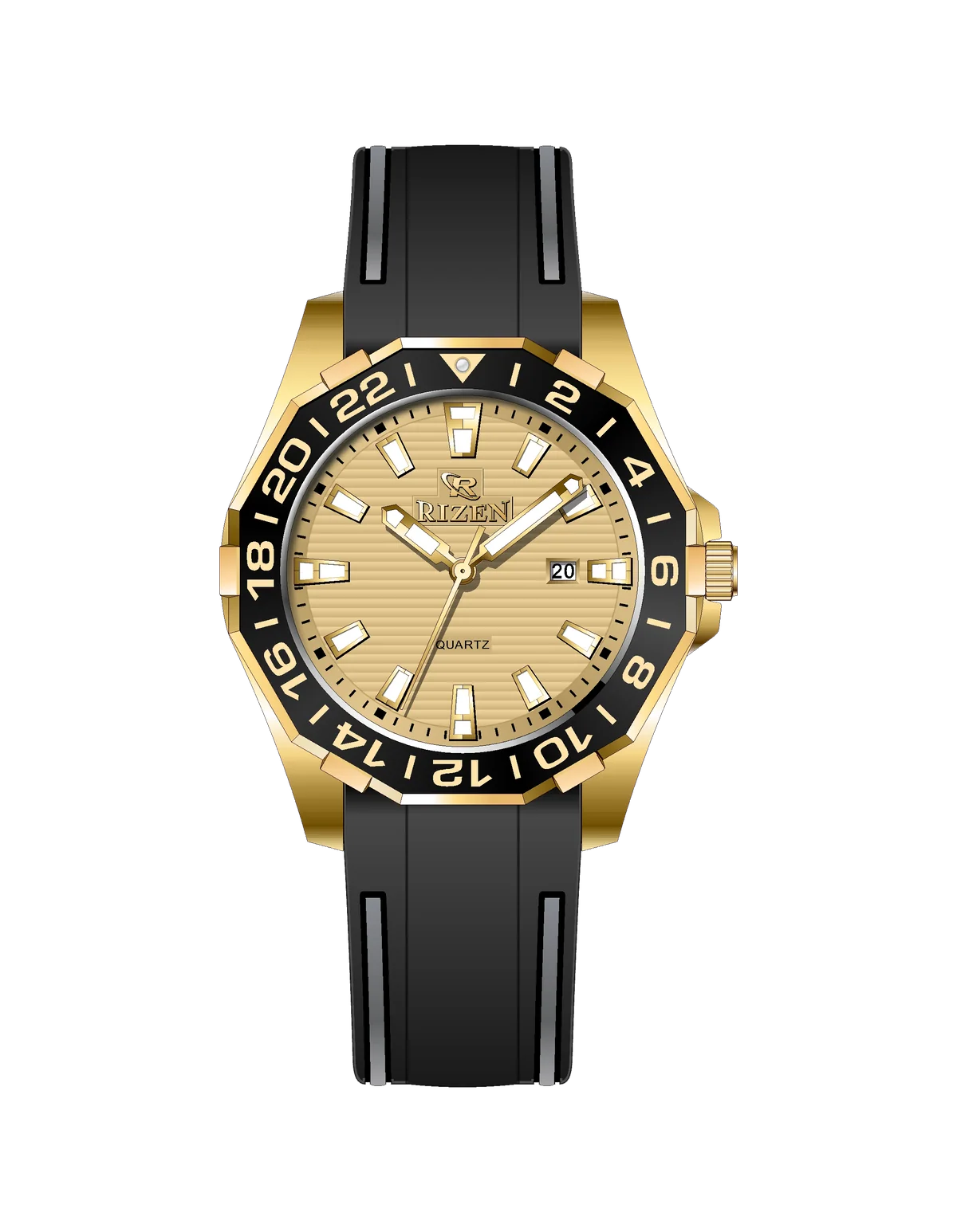 Rizen Alpha RZ-0821 Silicon Strap Quartz