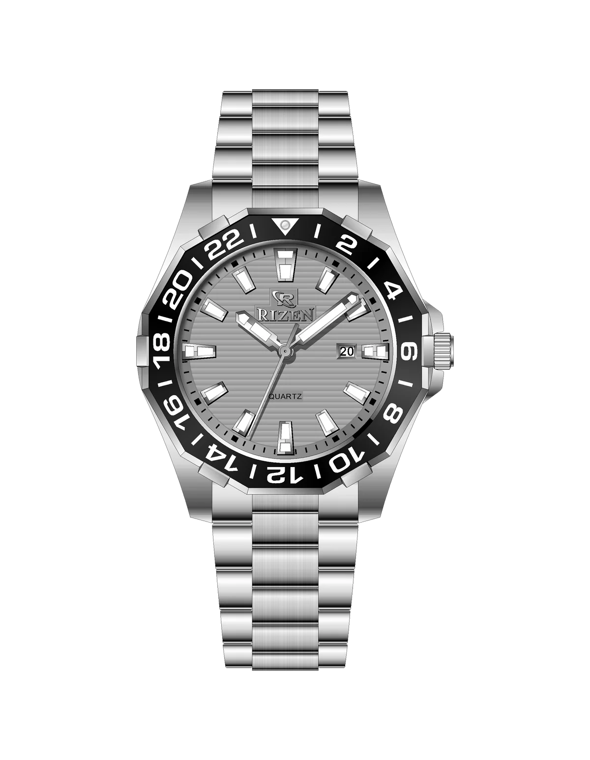 Rizen Alpha Steel RZ-0821 Stainless Steel Quartz