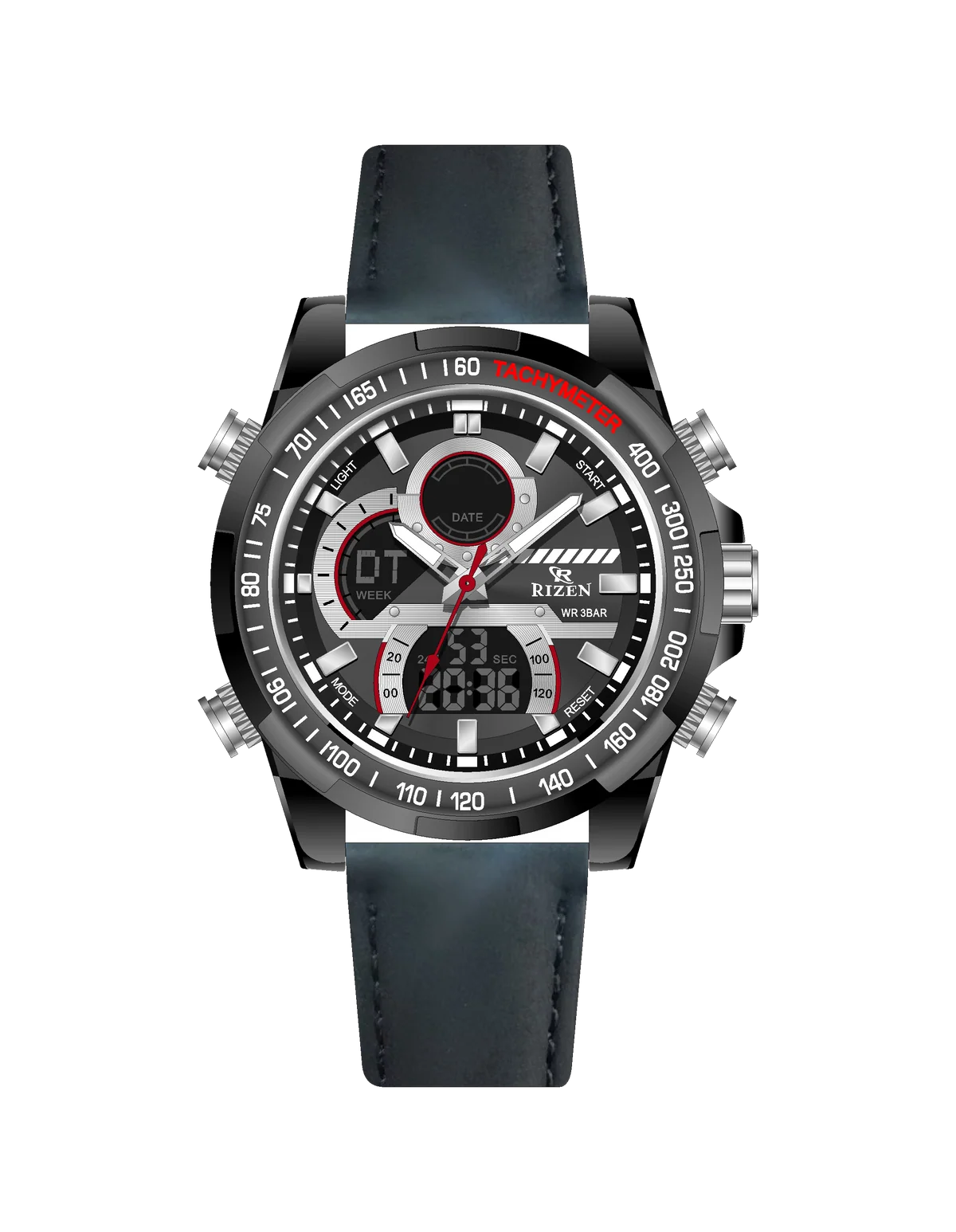 Rizen Armor RZ-0856 Leather Strap Quartz