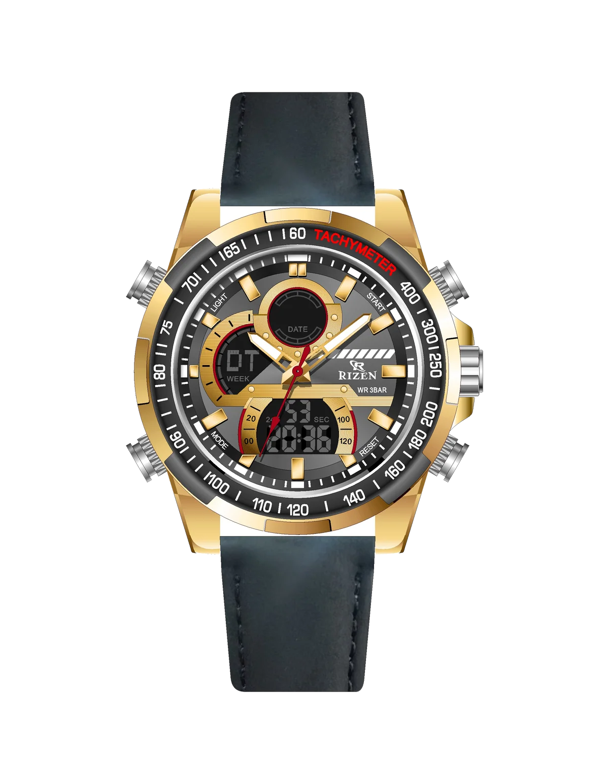 Rizen Armor RZ-0856 Leather Strap Quartz