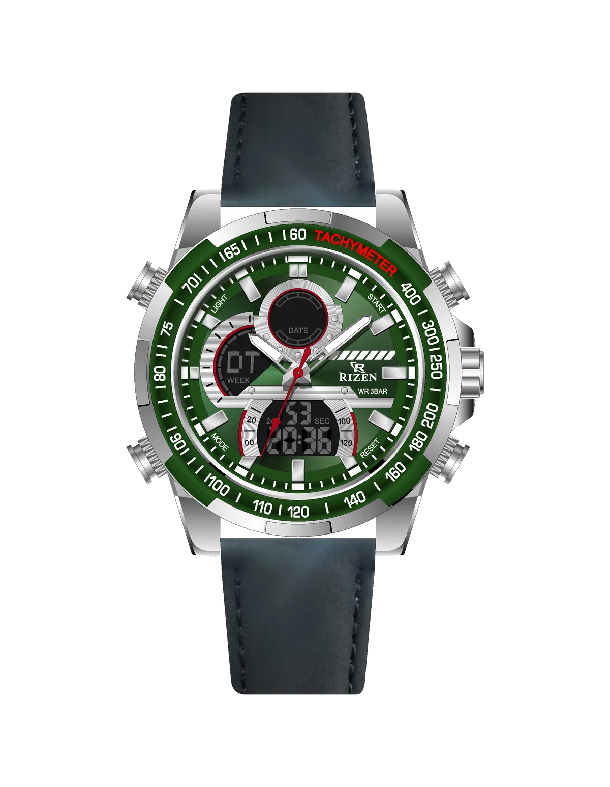 Rizen Armor RZ-0856 Leather Strap Quartz