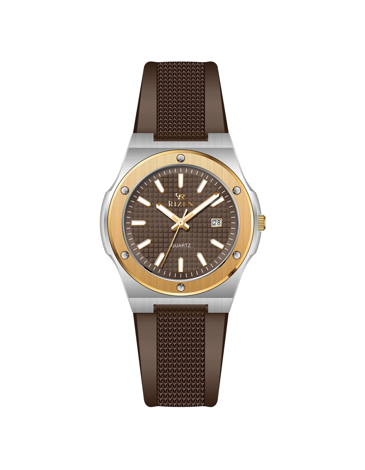 Rizen Atlas Gold RZ-0908 Silicon Strap Quartz