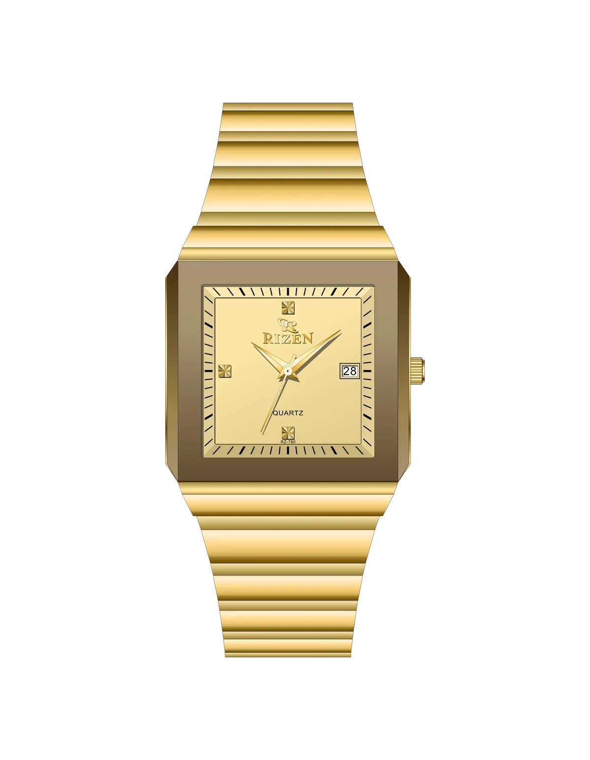 Rizen Dominion RZ-780 Gold stainless steel Quartz