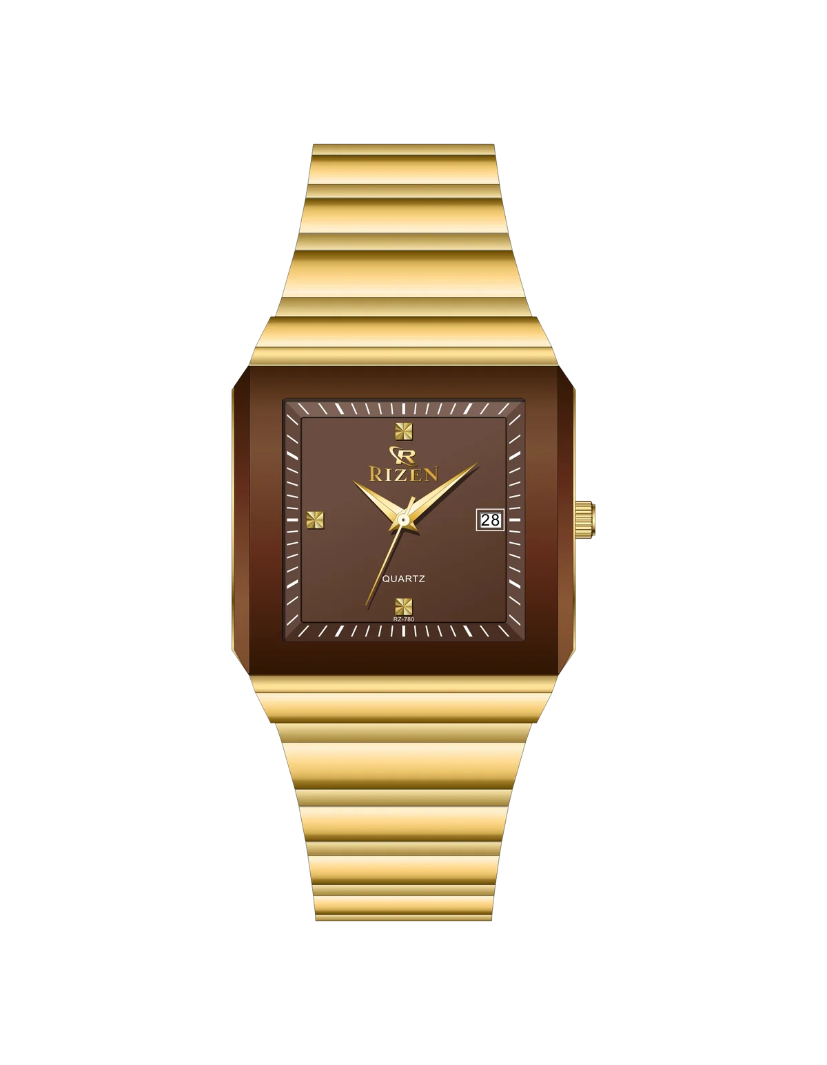 Rizen Dominion RZ-780 Gold stainless steel Quartz