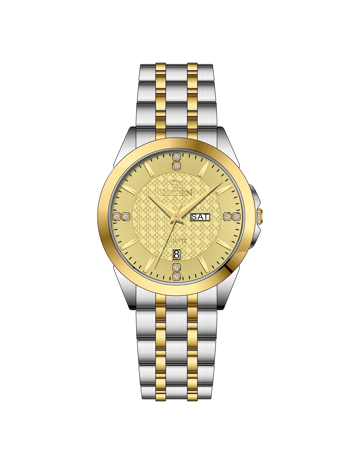 Rizen Knight RZ-782 Two tone stainless steel Quartz