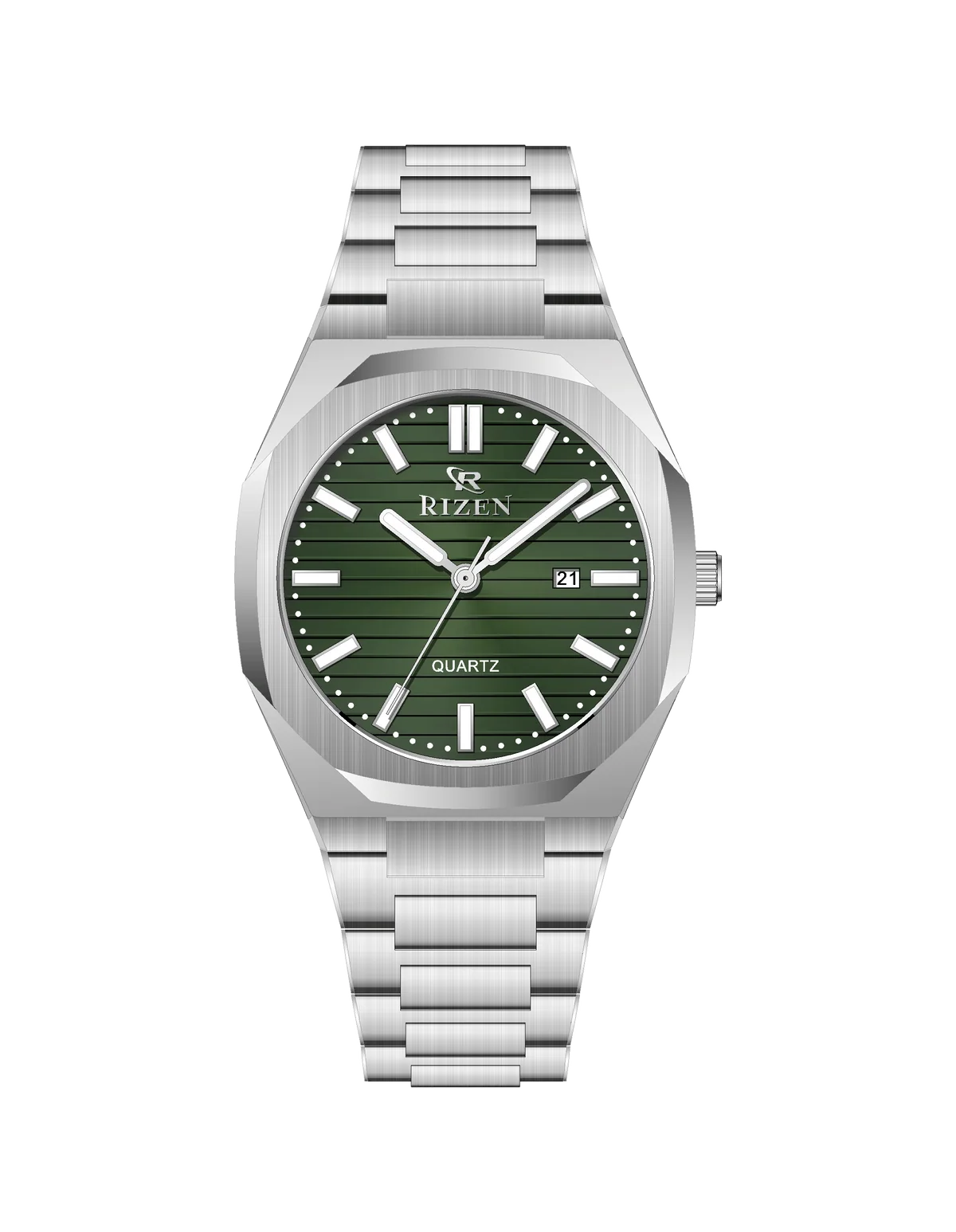 Rizen Leo Shine RZ-0562 Siver stainless steel Quartz