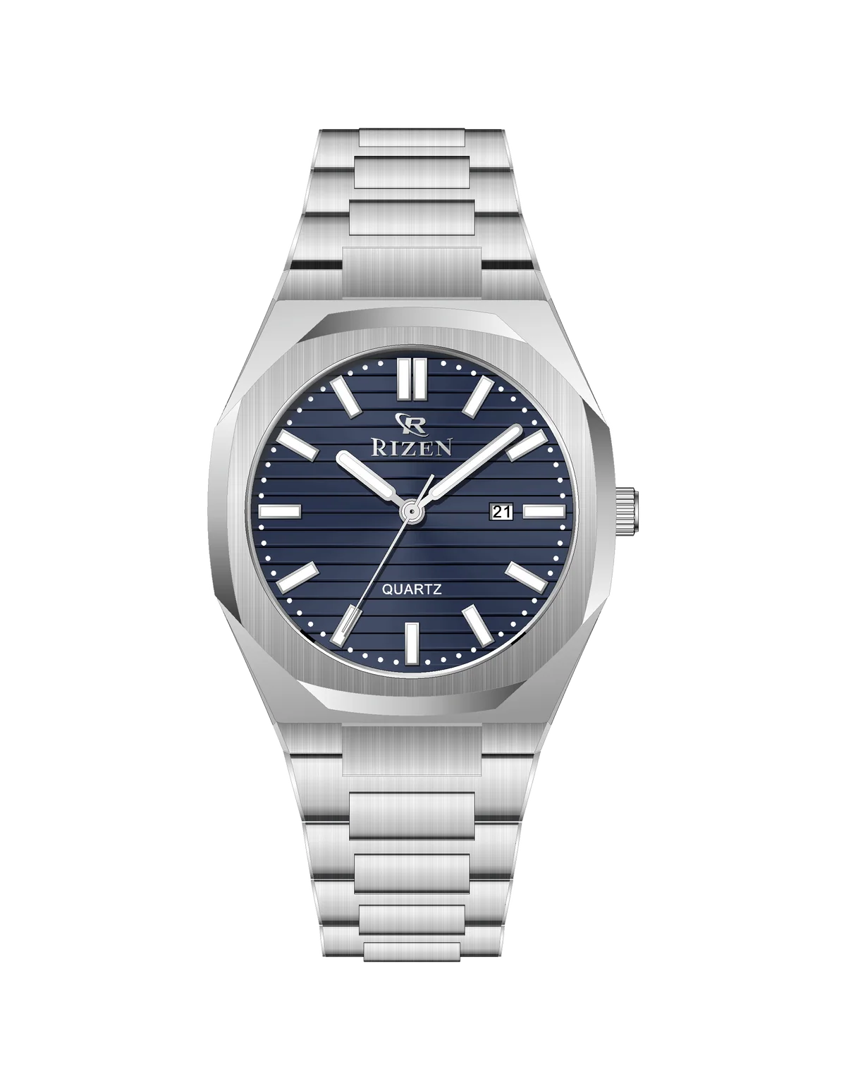 Rizen Leo Shine RZ-0562 Siver stainless steel Quartz