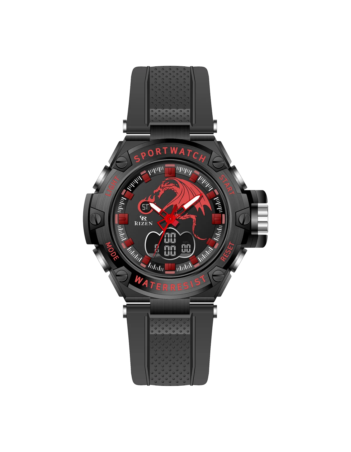 Rizen Polyclad RZ-0898 Silicone Strap Quartz