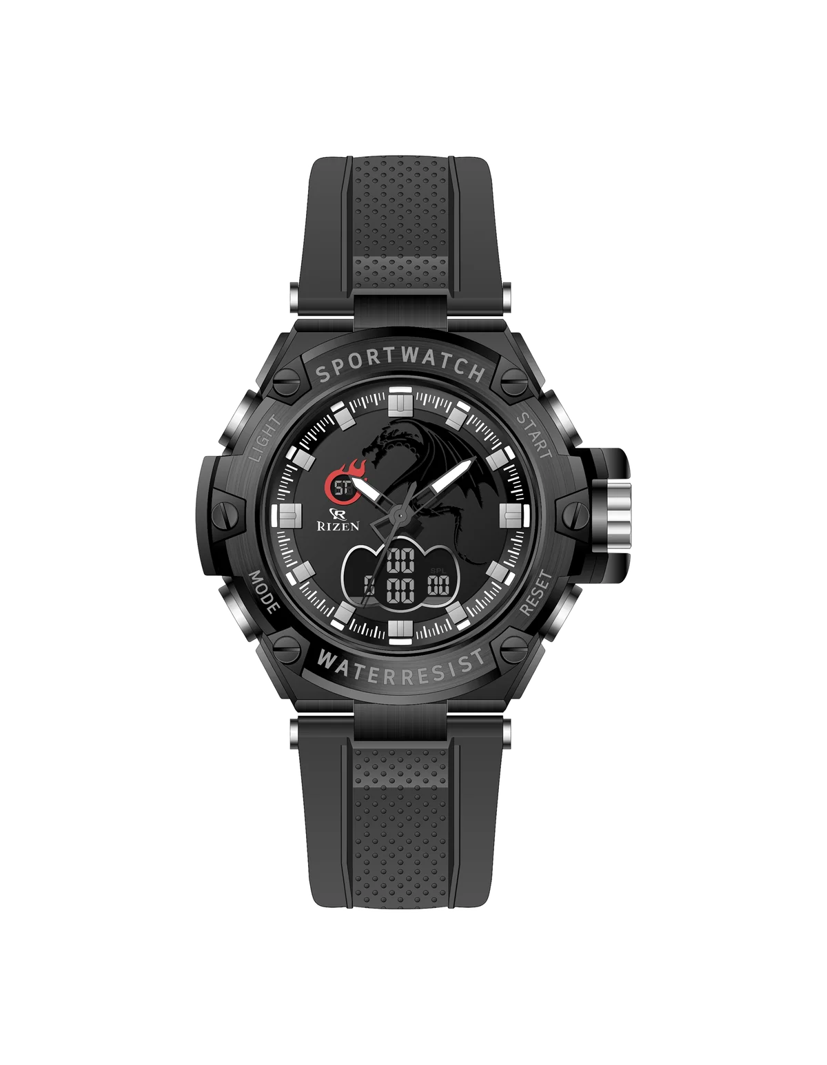 Rizen Polyclad RZ-0898 Silicone Strap Quartz