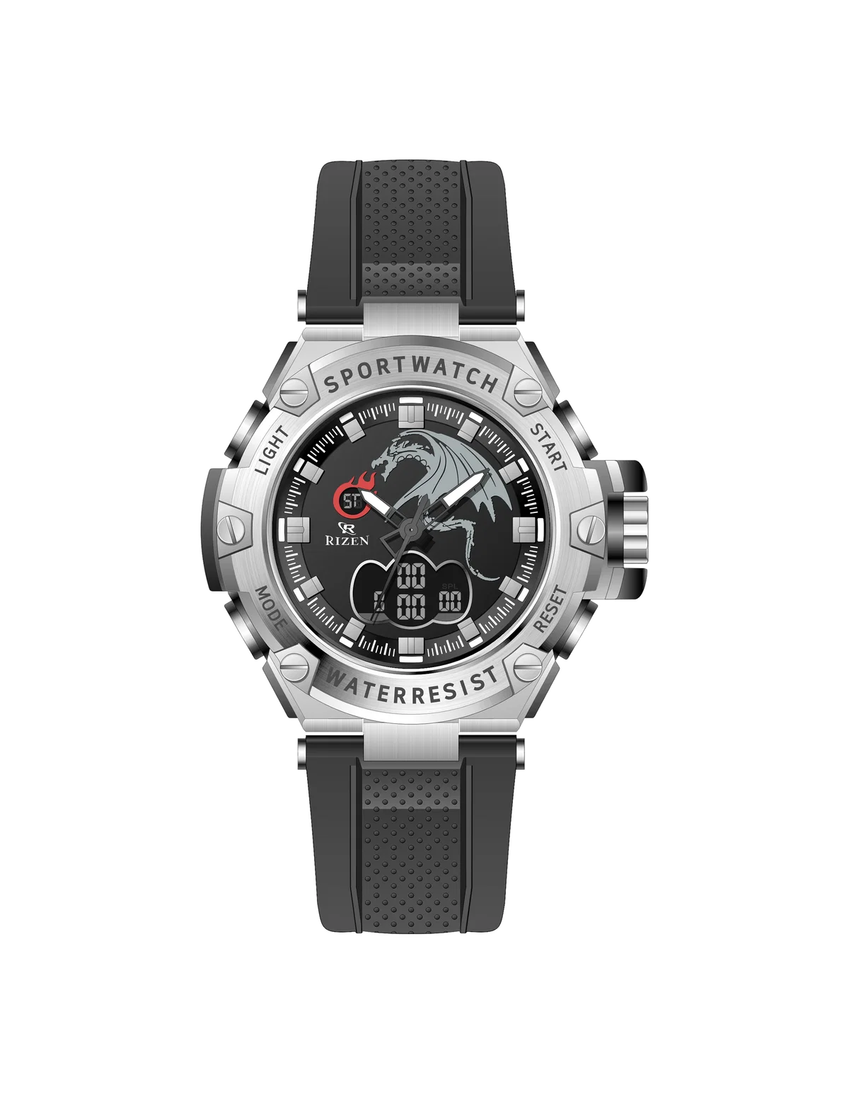 Rizen Polyclad RZ-0898 Silicone Strap Quartz