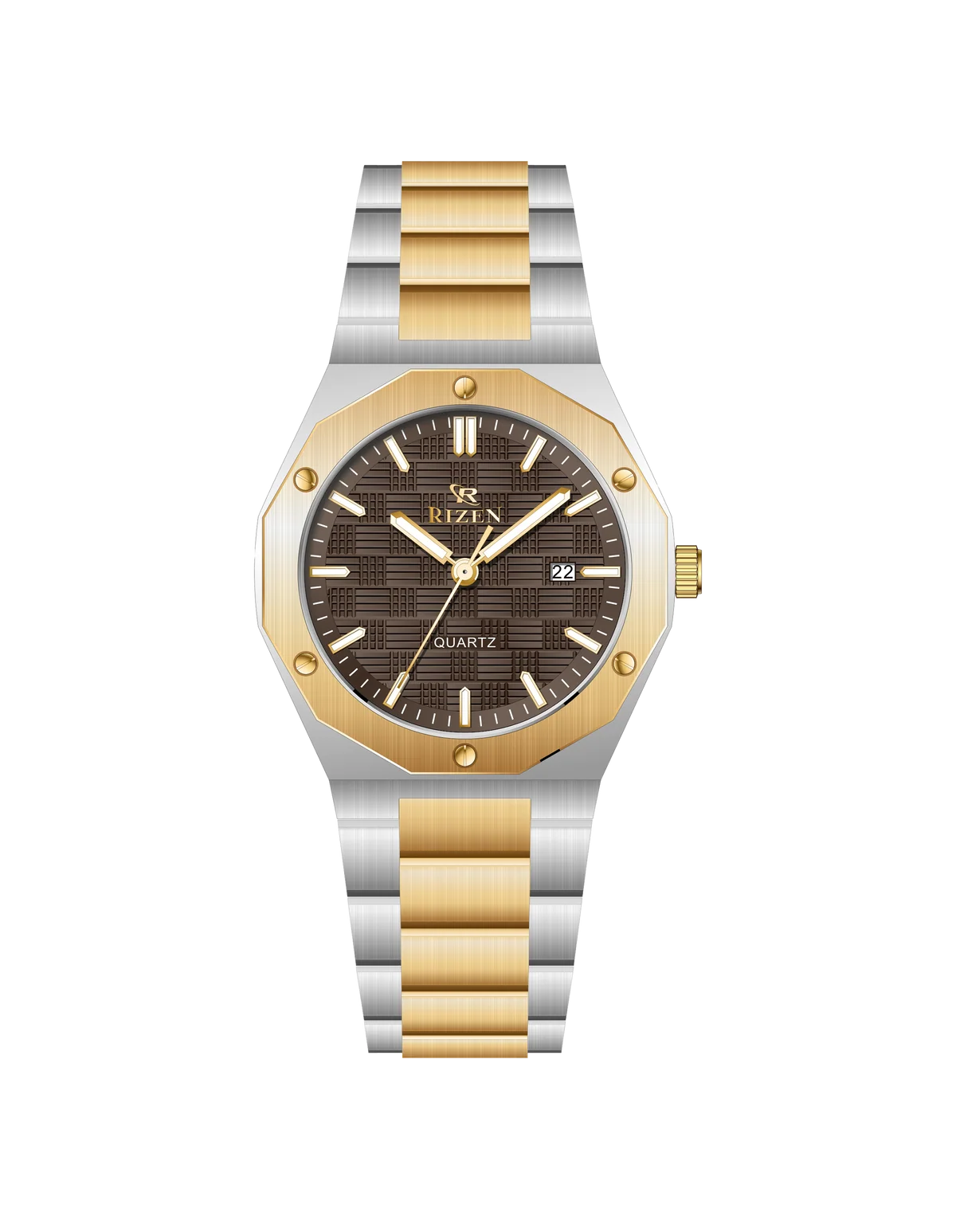 Rizen Premo RZ-0911 Gold Two Tone Stainless Steel Quartz