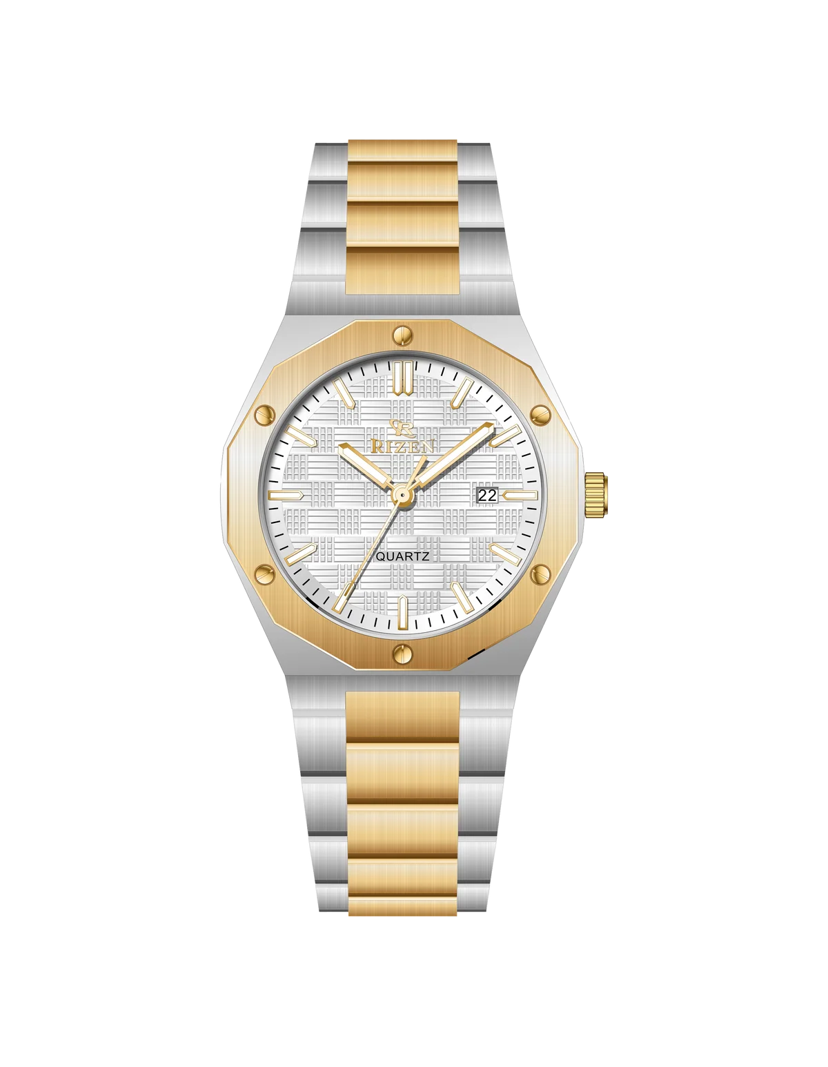Rizen Premo RZ-0911 Gold Two Tone Stainless Steel Quartz