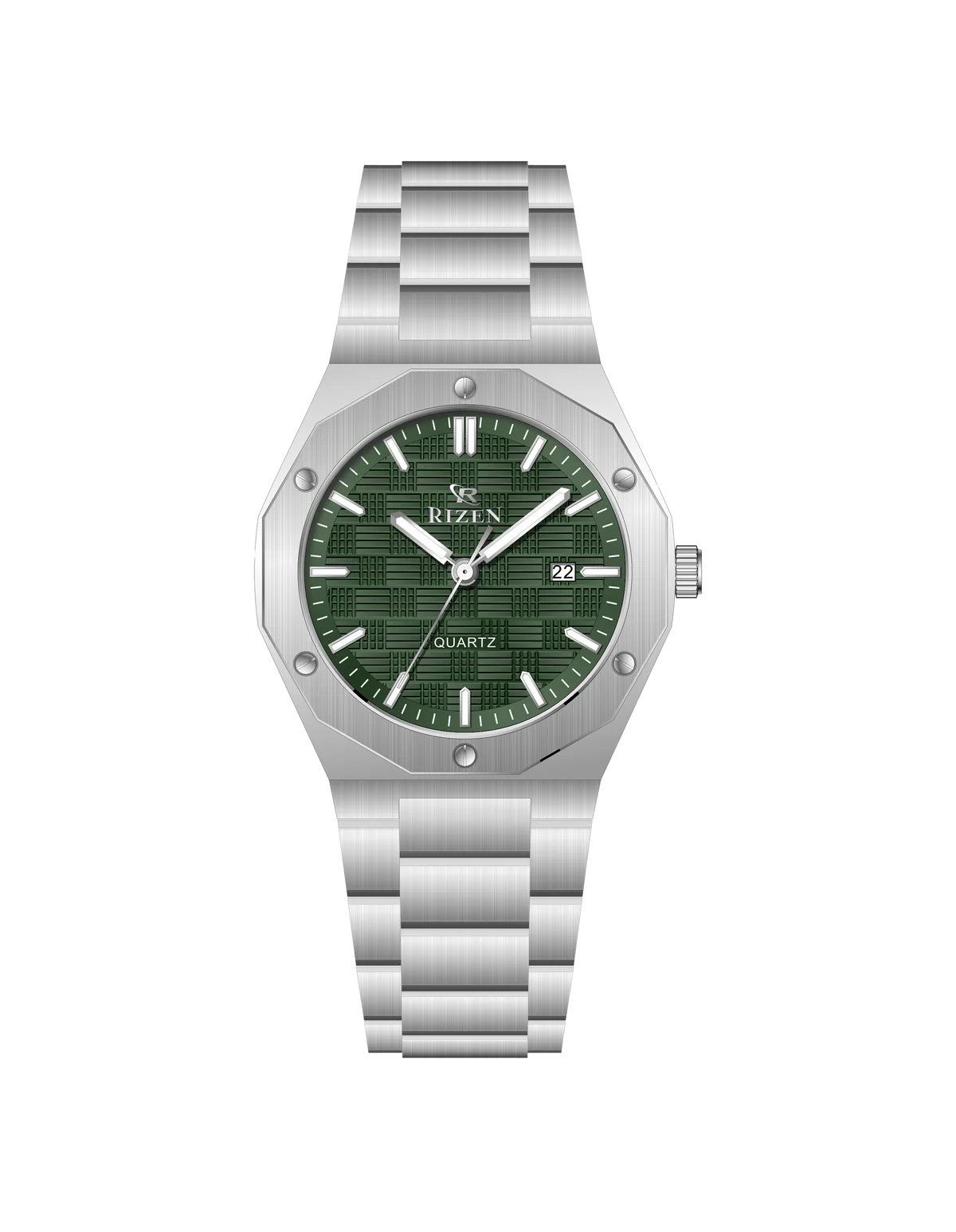 Rizen Premo Shine RZ-0911 Silver Stainless Steel Quartz