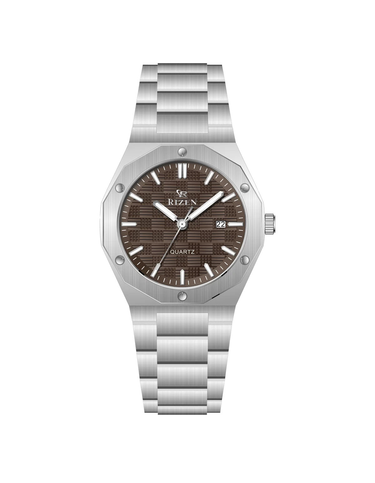 Rizen Premo Shine RZ-0911 Silver Stainless Steel Quartz