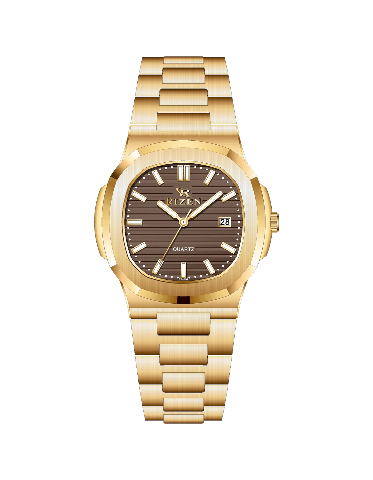 Rizen Raelix RZ-0757 Gold Stainless Steel Quartz