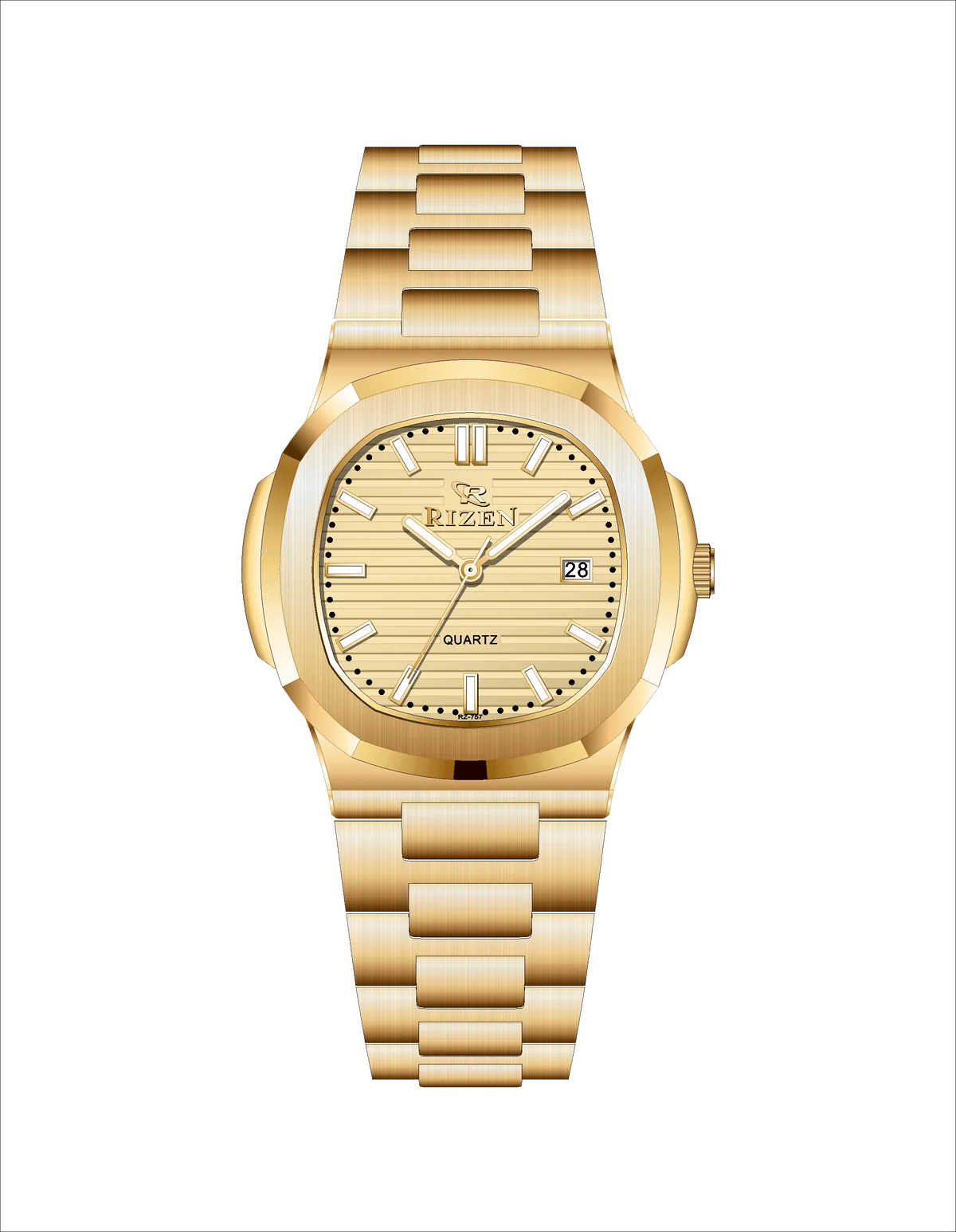 Rizen Raelix RZ-0757 Gold Stainless Steel Quartz