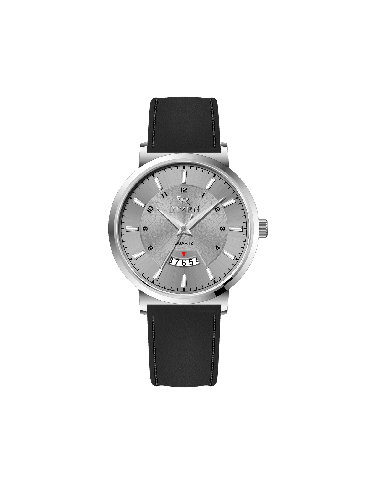 Rizen Ruby Silver RZ-0831L Leather Strap Quartz