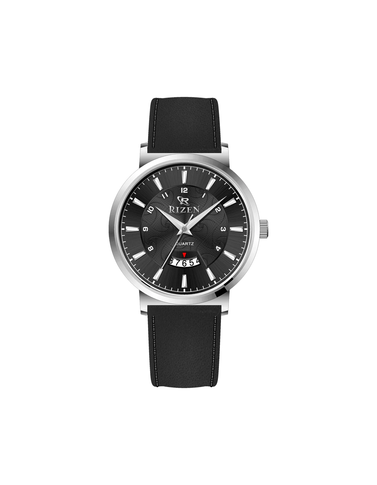 Rizen Ruby Silver RZ-0831L Leather Strap Quartz