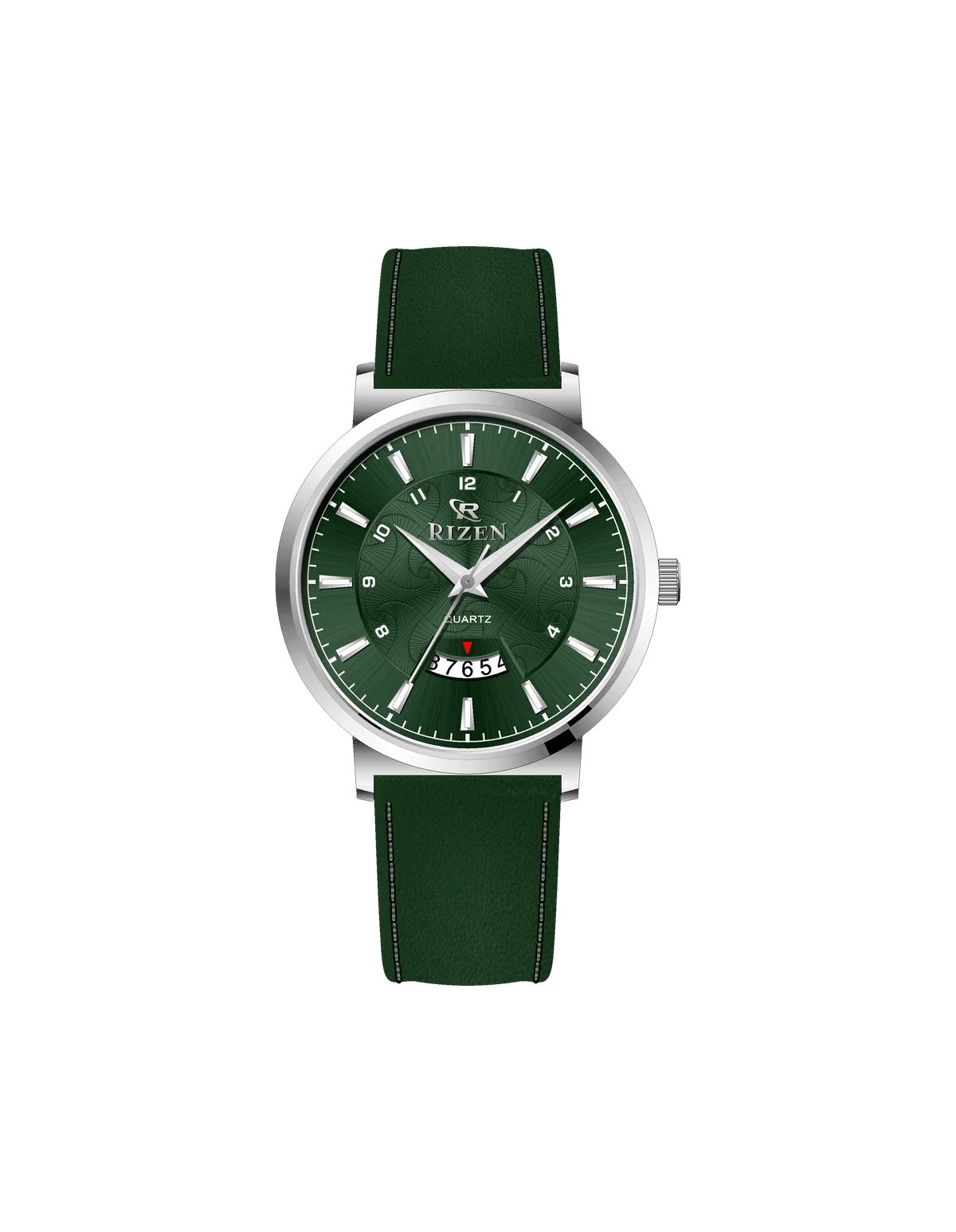Rizen Ruby Silver RZ-0831L Leather Strap Quartz