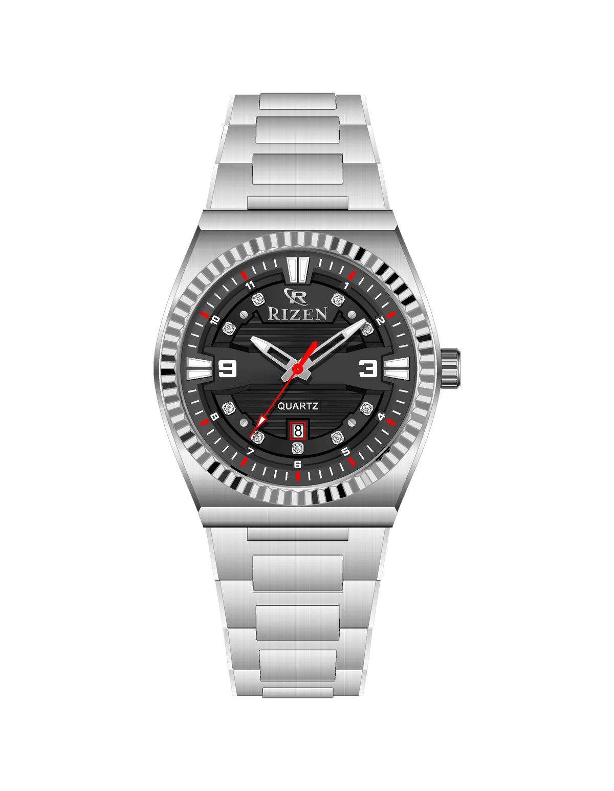 Rizen Valmont RZ-0819 Silver Stainless Steel Quartz