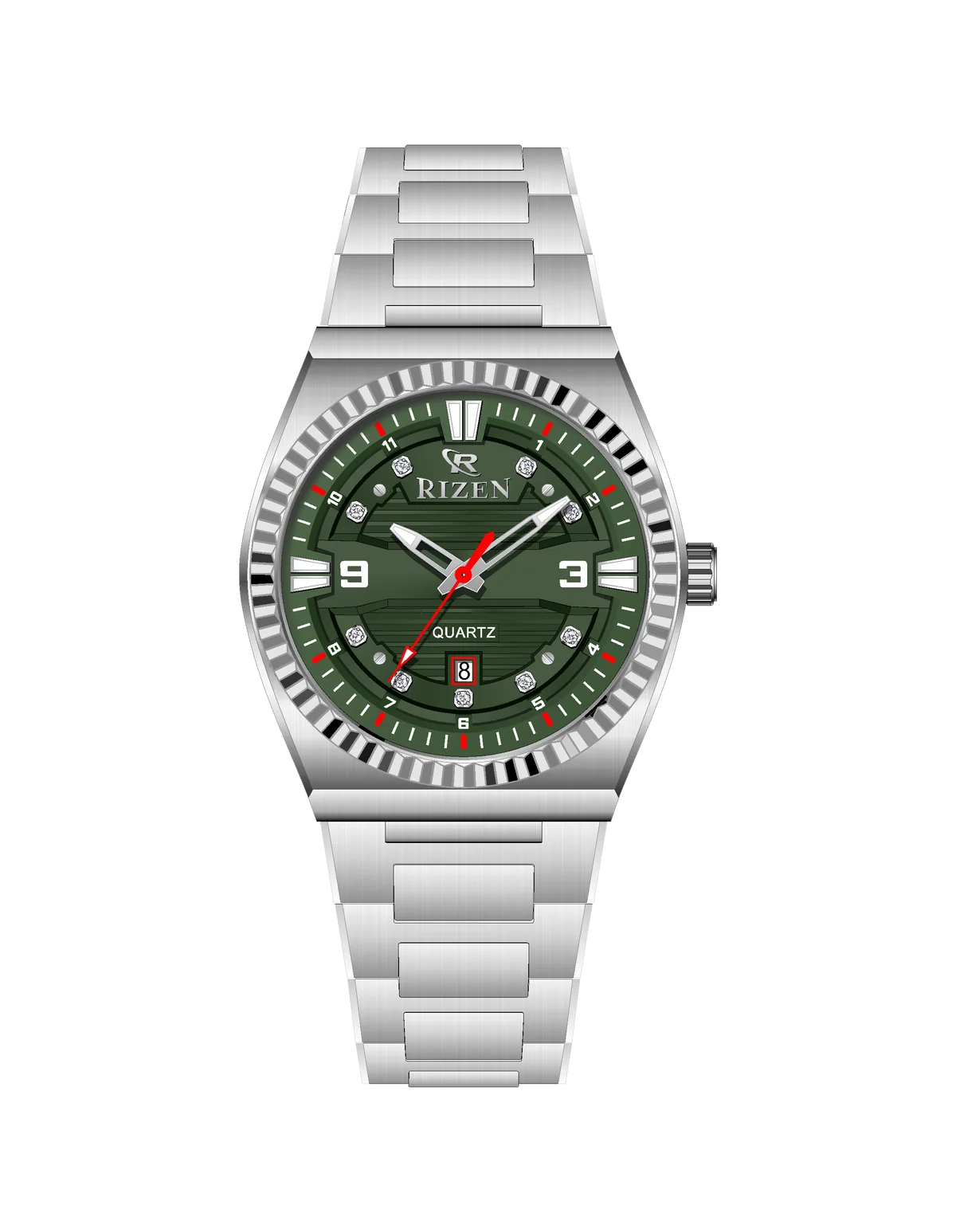 Rizen Valmont RZ-0819 Silver Stainless Steel Quartz