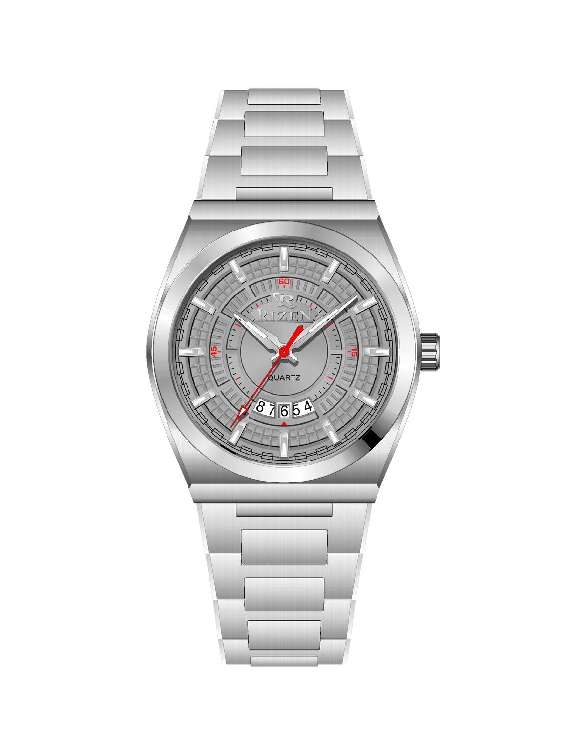 Rizen Valmont RZ-0819 Silver Stainless Steel Quartz