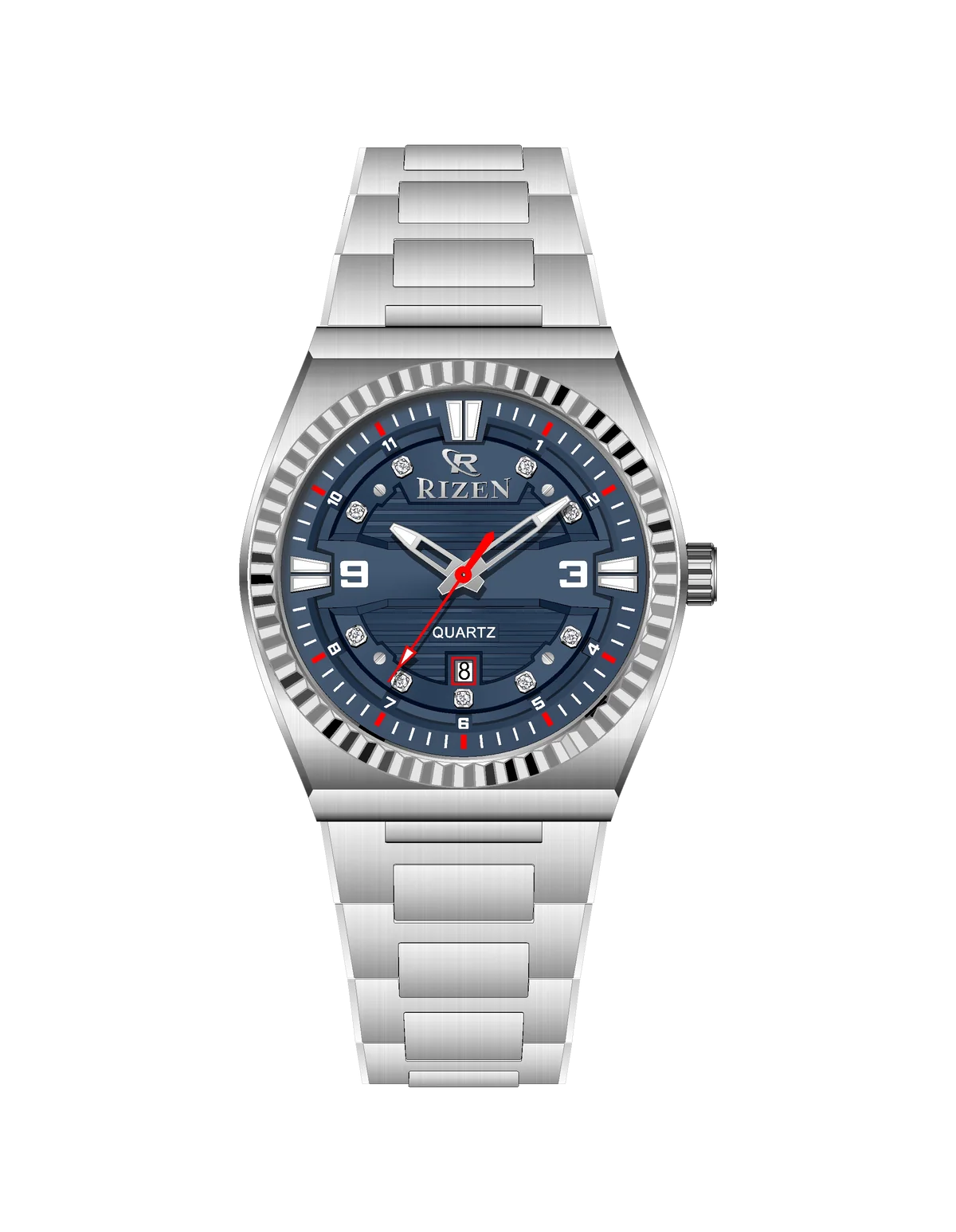 Rizen Valmont RZ-0819 Silver Stainless Steel Quartz