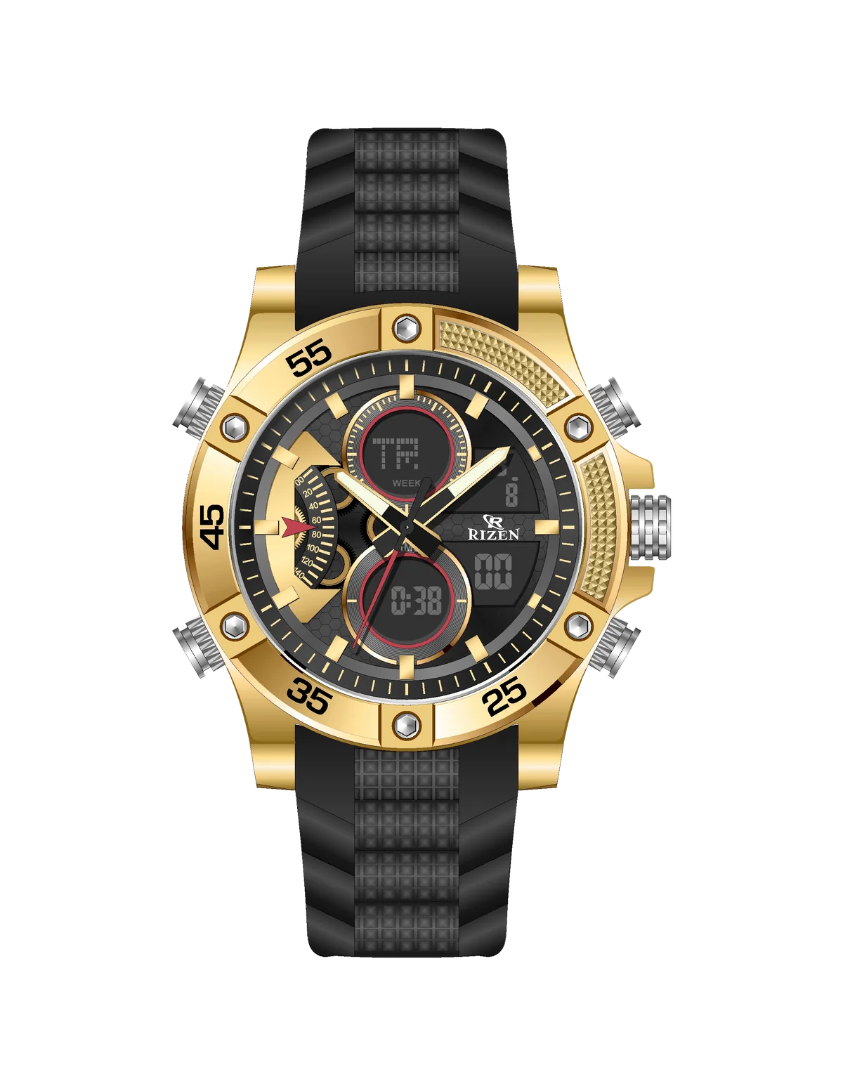 Rizen Zeno RZ-0863 Salicon Strap Quartz